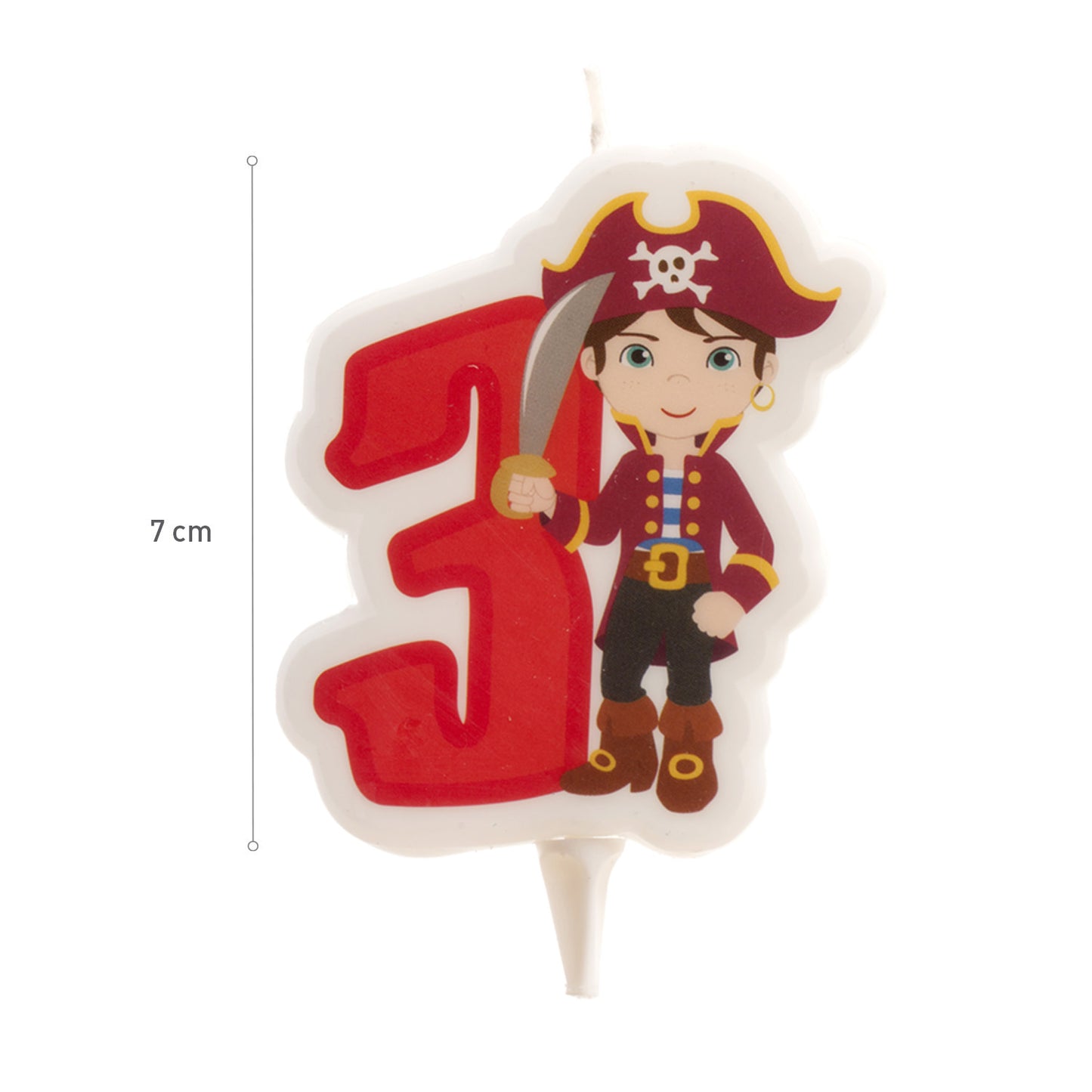 DISPLAY 12 BOUGIES PIRATES Nº3-7CM.