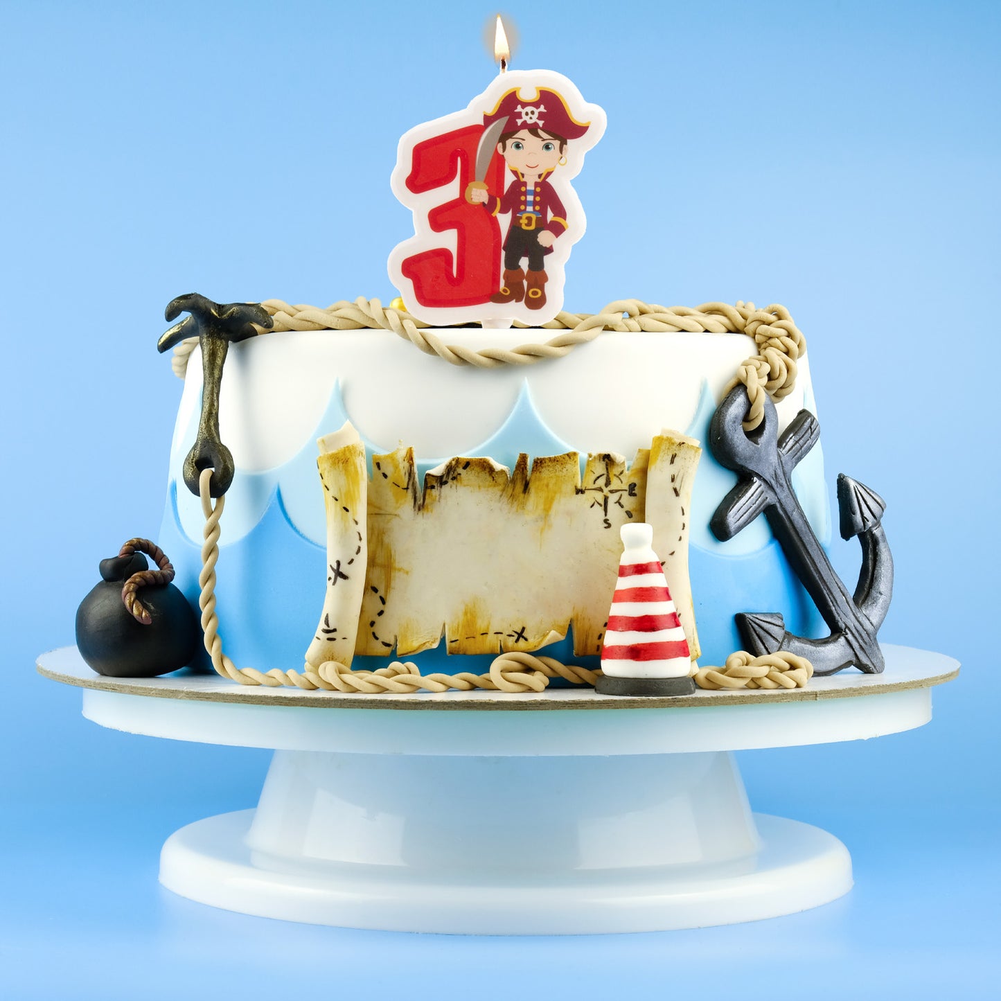 DISPLAY 12 BOUGIES PIRATES Nº3-7CM.