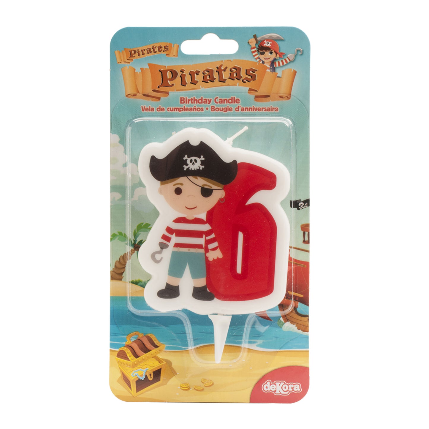 ESPOSITORE 12 CANDELINE 2D PIRATI Nº6-7CM