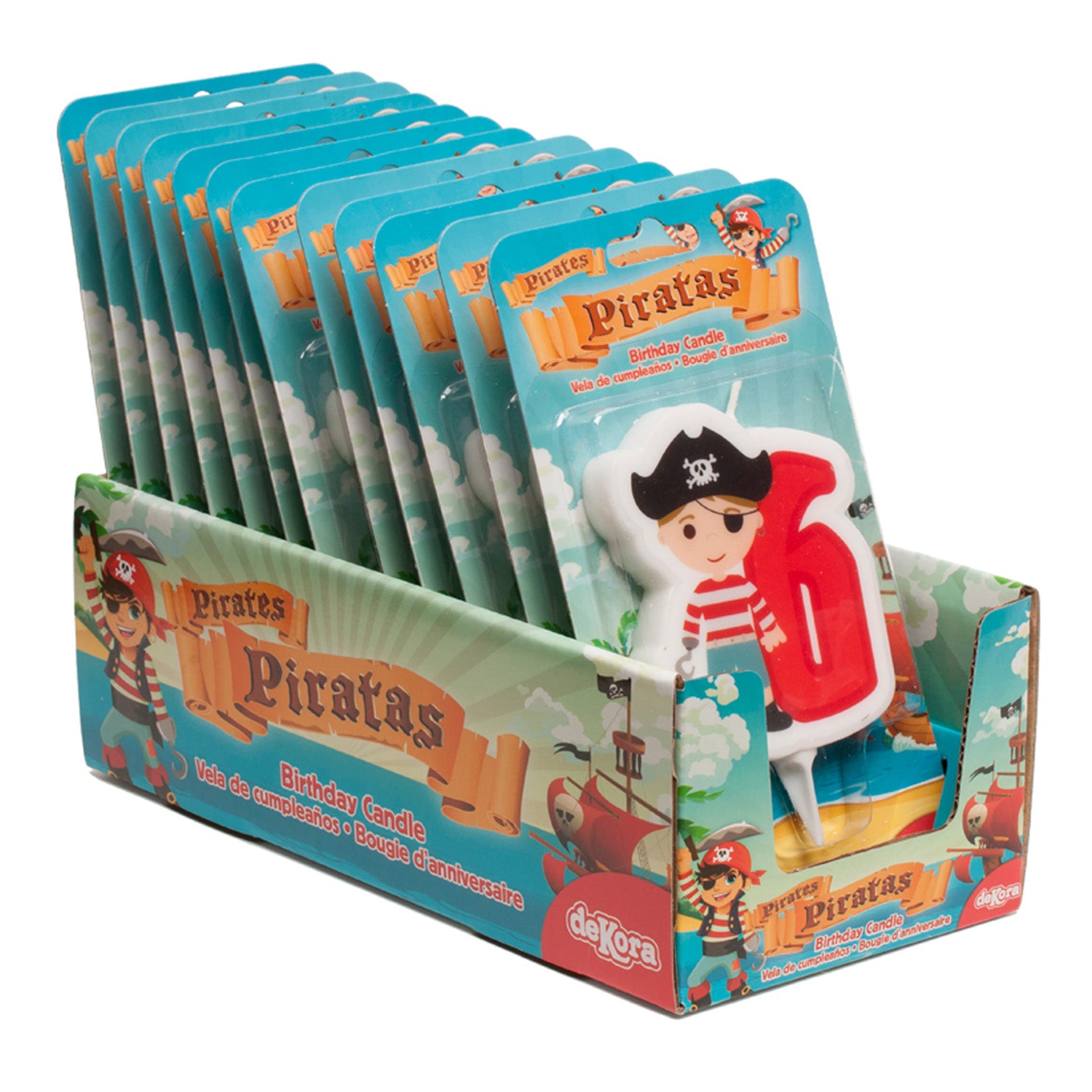 ESPOSITORE 12 CANDELINE 2D PIRATI Nº6-7CM