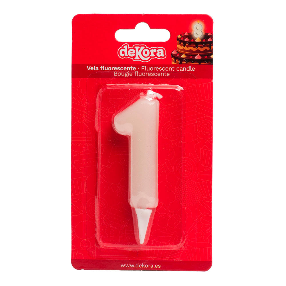 ESPOSITORE 12 CANDELINE Nº1 FLUORESCENTE 6CM