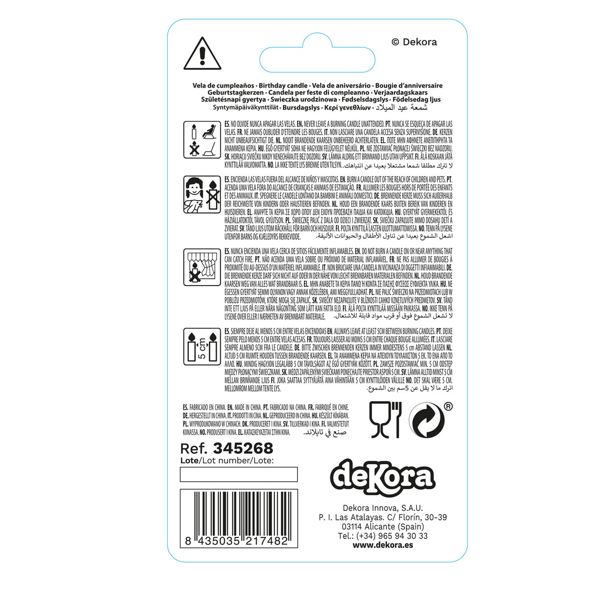 ESPOSITORE 12 CANDELINE Nº2 FLUORESCENTE 6CM