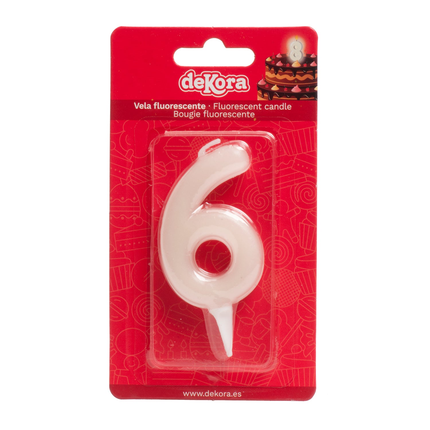 DISPLAY 12 FLUORESCENT NUMBER 6 CANDLES 6CM