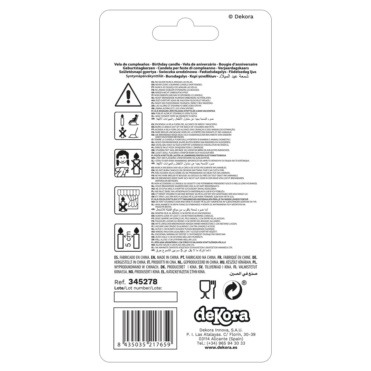 ESPOSITORE 6 CANDELINE GIGANTI Nº1 -15CM