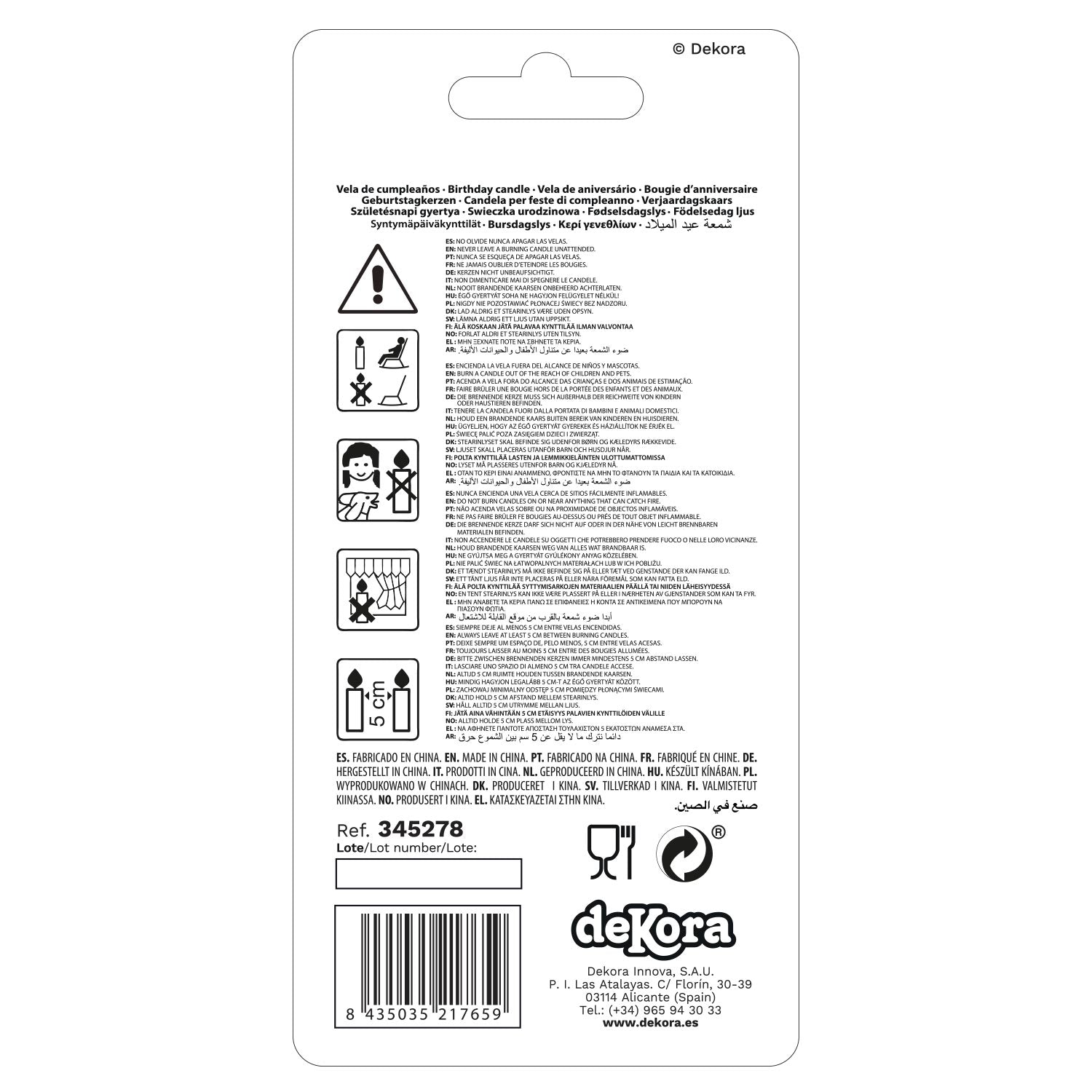 ESPOSITORE 6 CANDELINE GIGANTI Nº1 -15CM