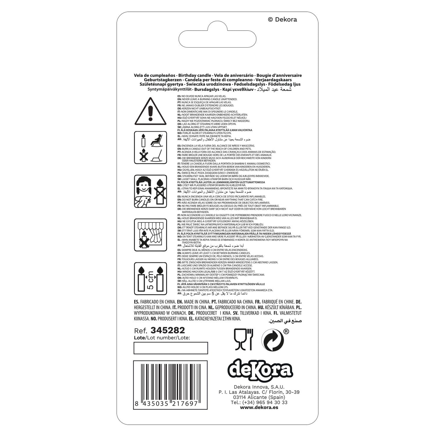 ESPOSITORE 6 CANDELINE GIGANTI Nº5 -15CM