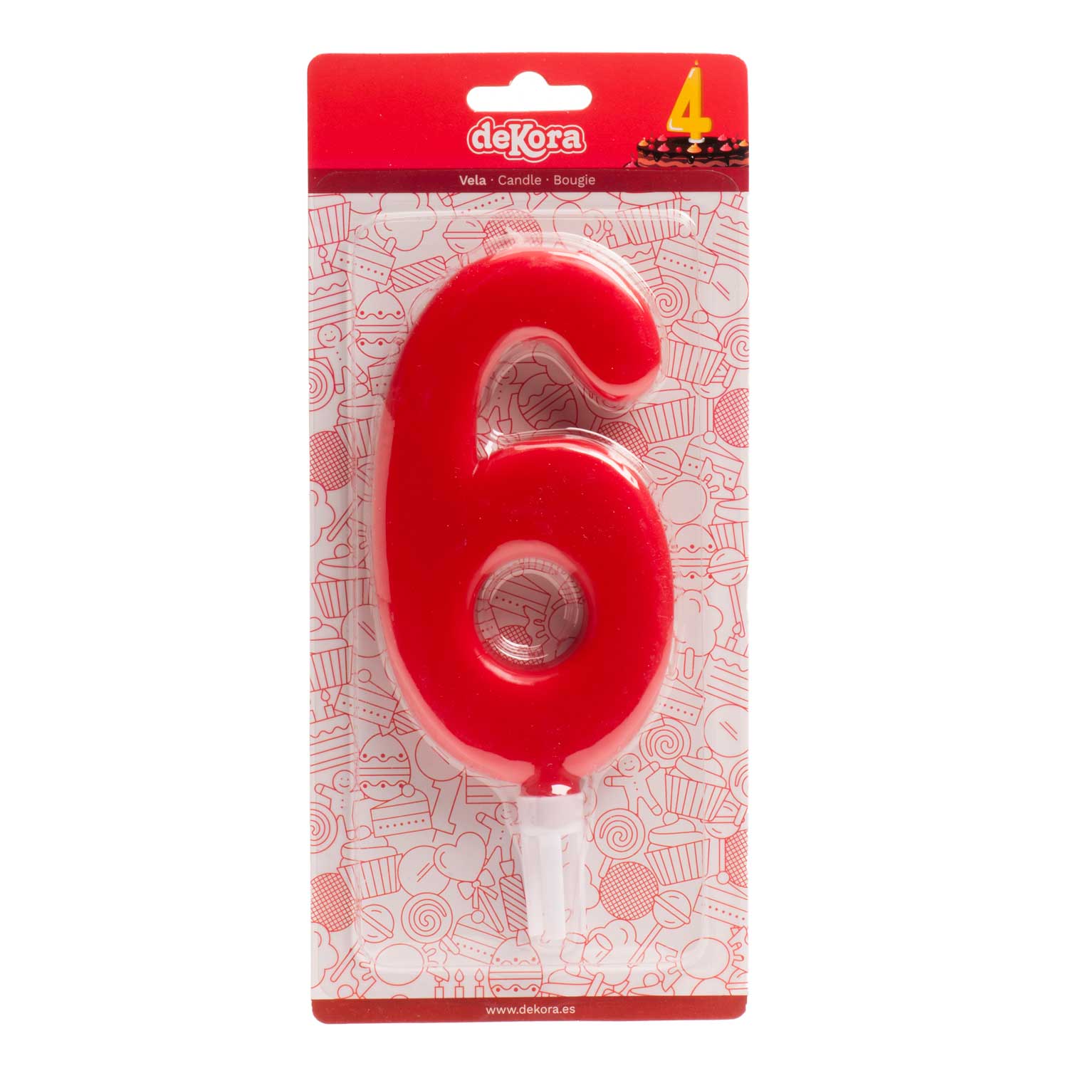 ESPOSITORE 6 CANDELINE GIGANTI Nº6 -15CM