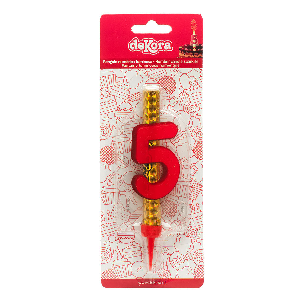 DISPLAY 12 CANDLE SPARKLER NUMBER 5 12 CM