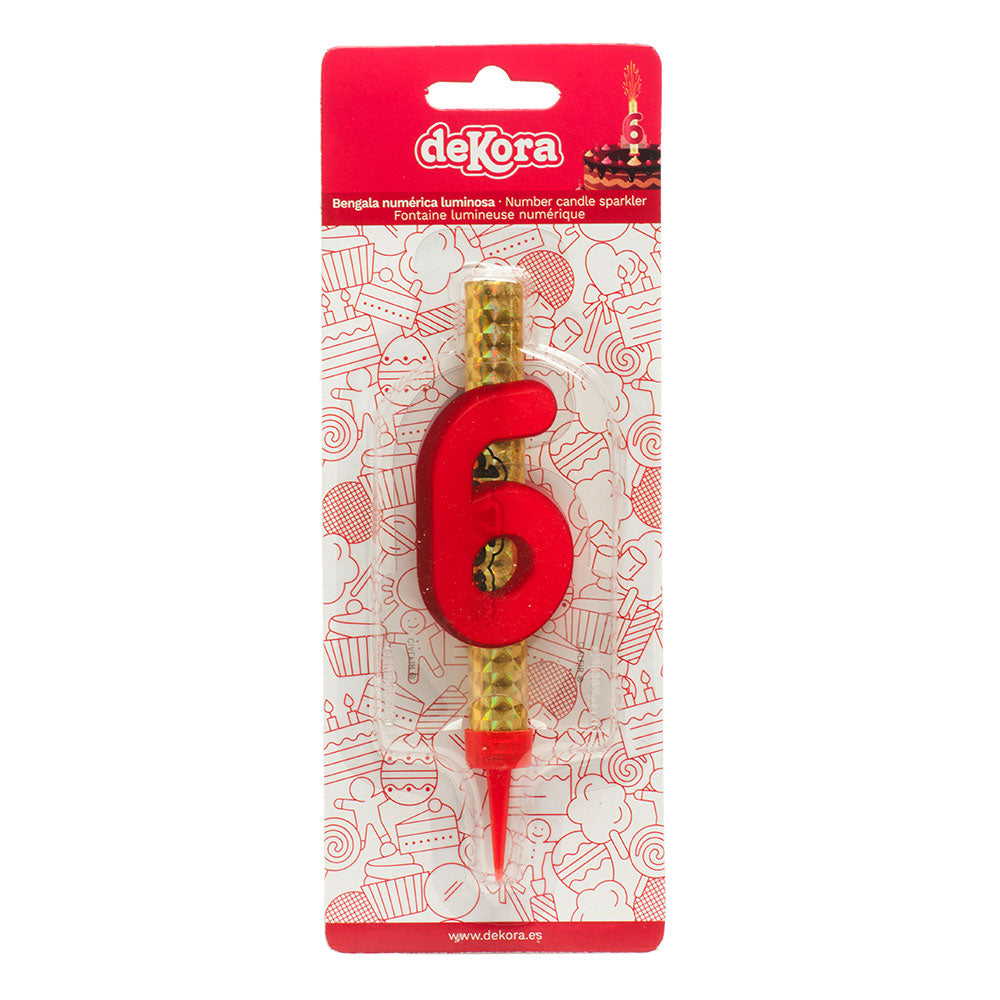 DISPLAY 12 CANDLE SPARKLER NUMBER 6 12 CM