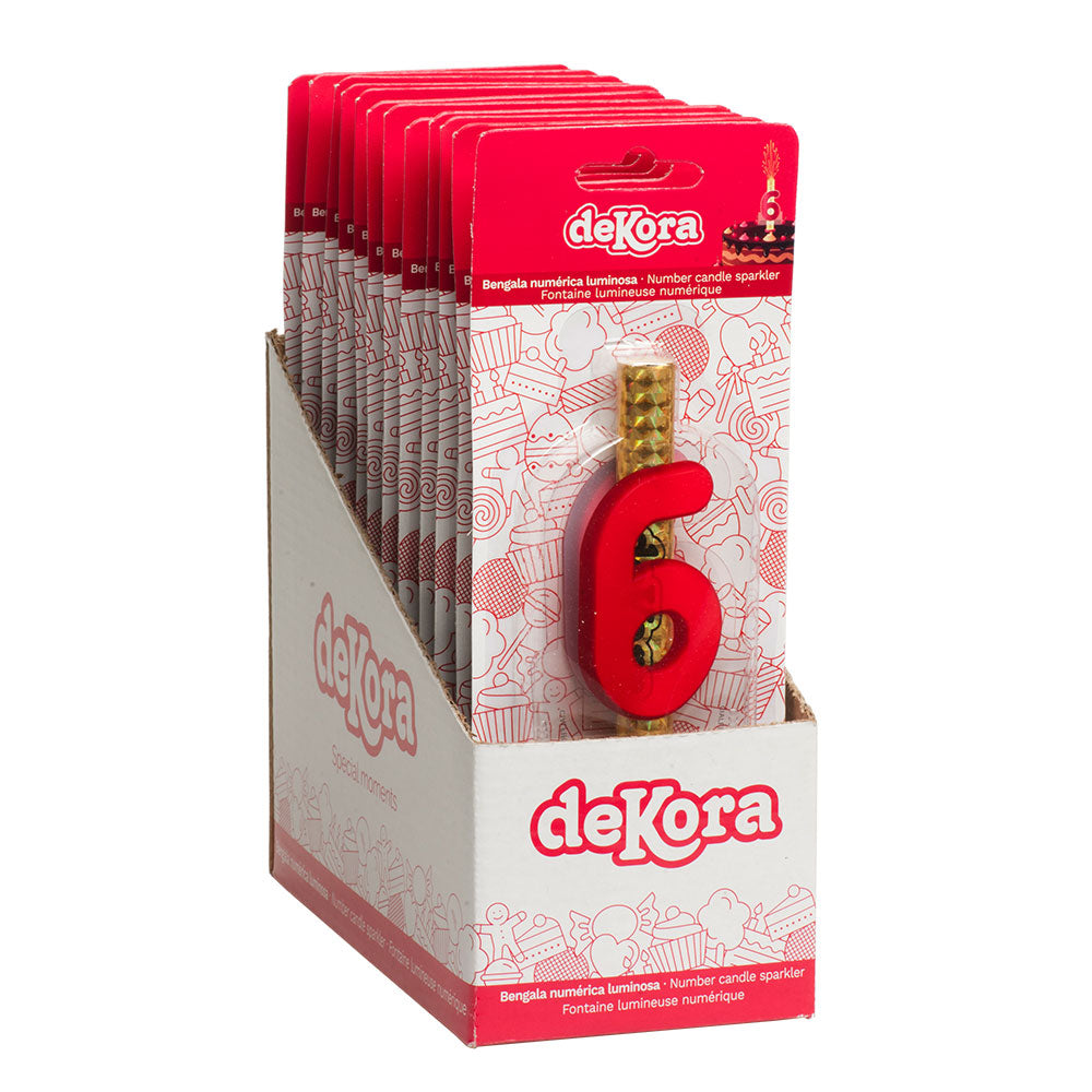 DISPLAY 12 CANDLE SPARKLER NUMBER 6 12 CM