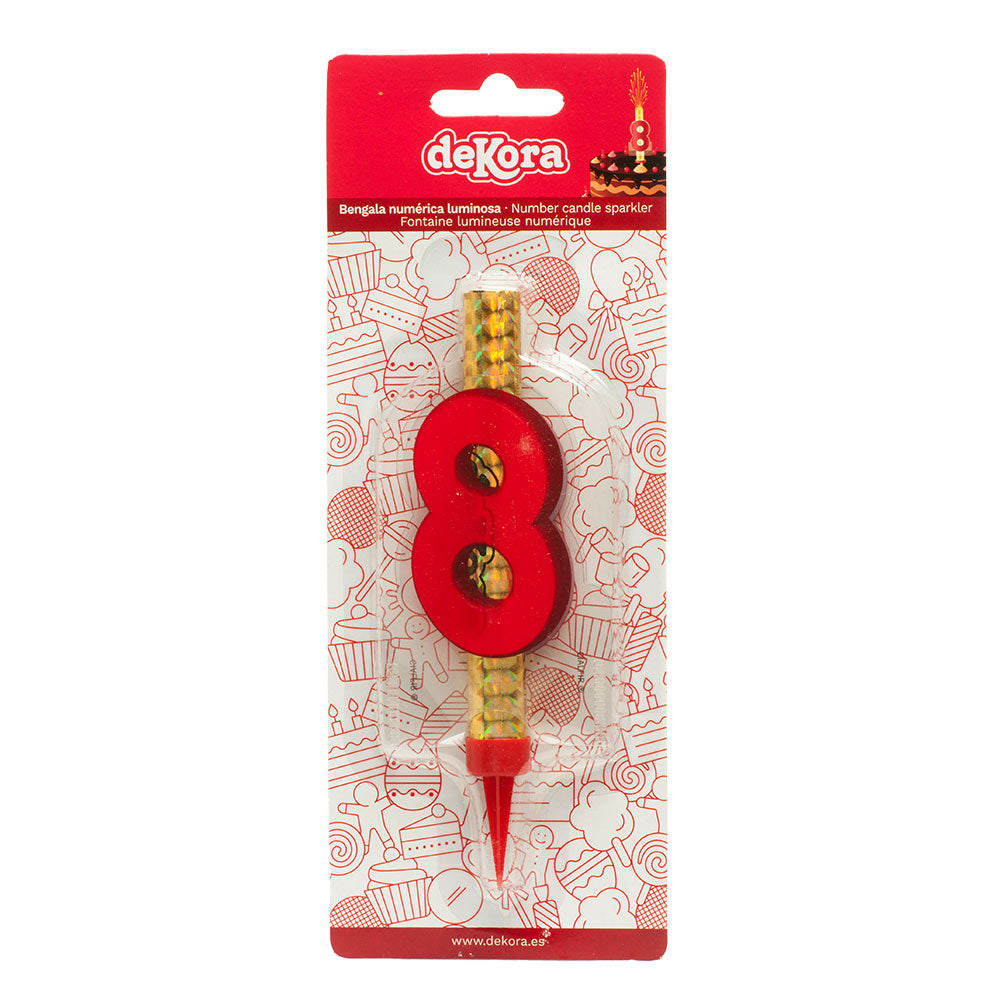DISPLAY 12 CANDLE SPARKLER NUMBER 8 12 CM