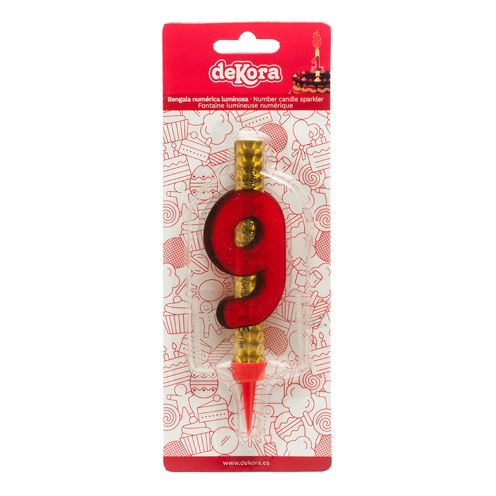 DISPLAY 12 CANDLE SPARKLER NUMBER 9 12 CM