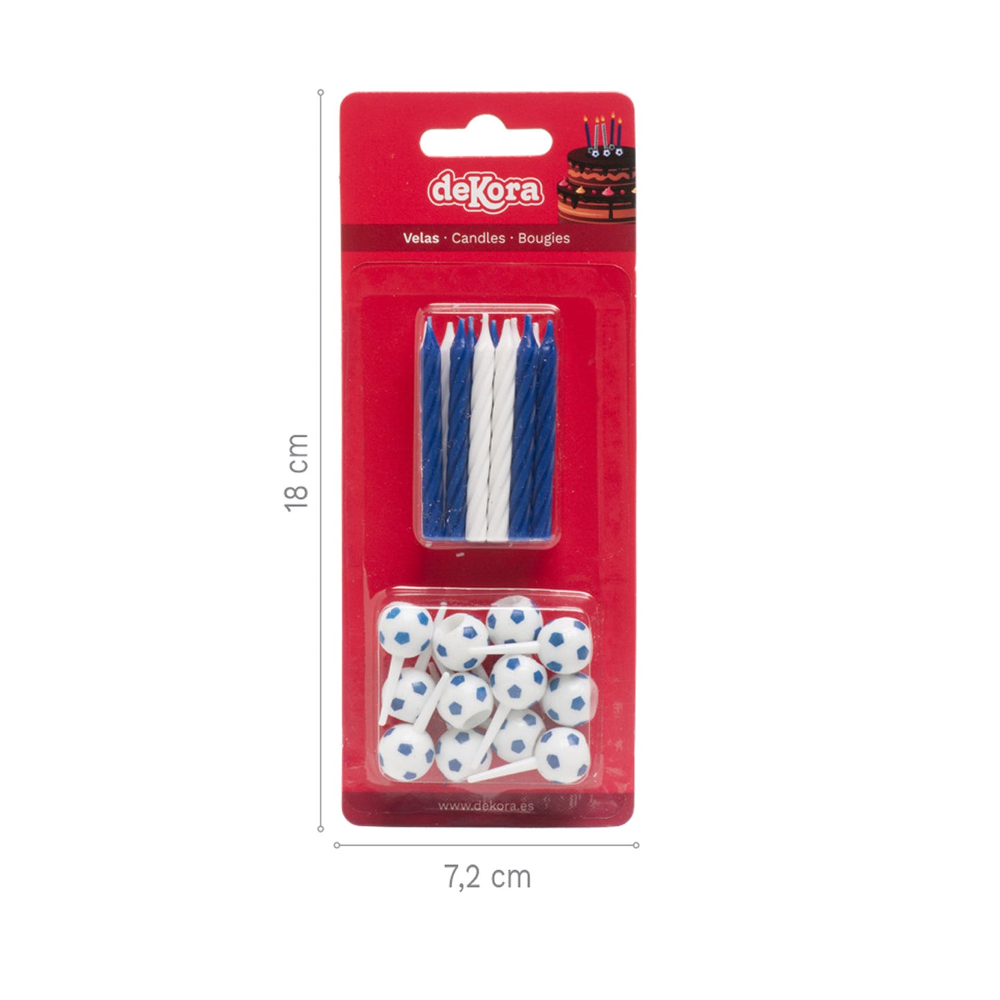 BLISTER 12 VELAS CUMPLEAÑOS FÚTBOL