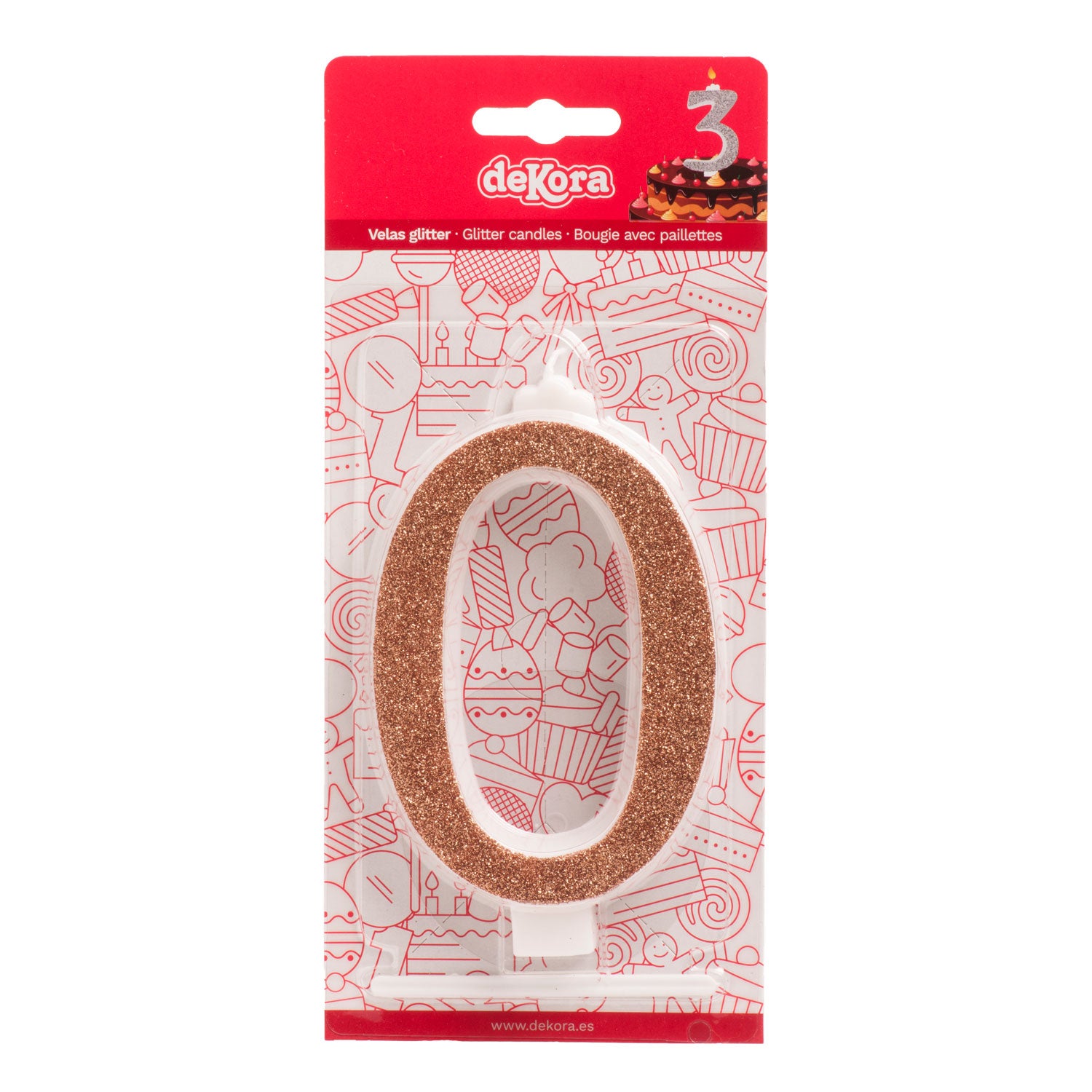DISPLAY 10 BOUGIES D''ANIVERSAIRE AVEC PAILLETTES OR  Nº 0 13 CM