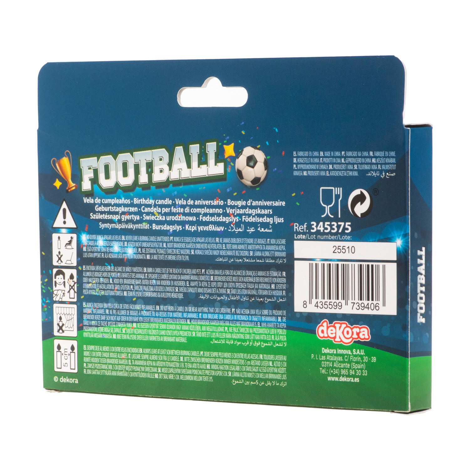 FOOTBALL BIRTHDAY CANDLES 4 MODELS 8CM