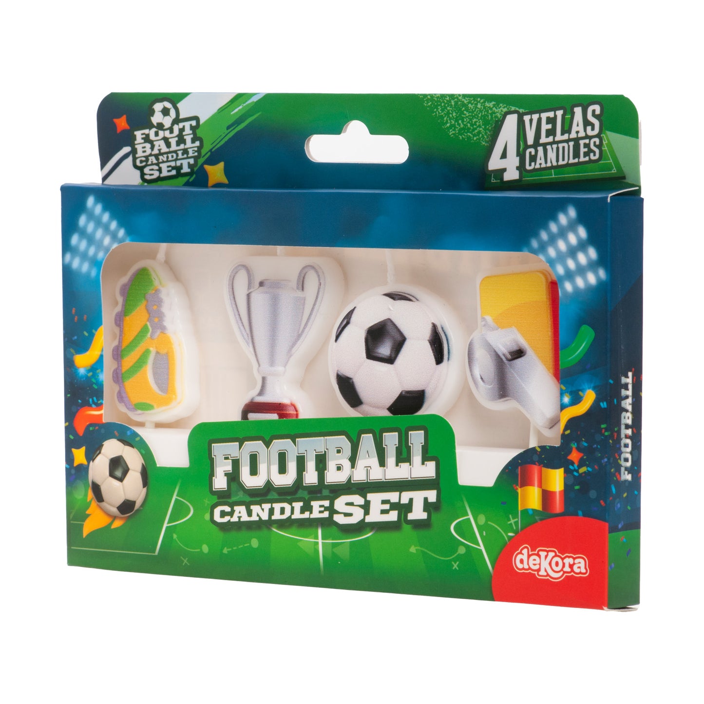 VELAS DE CUMPLEAÑOS FÚTBOL 4 MODELOS 8CM