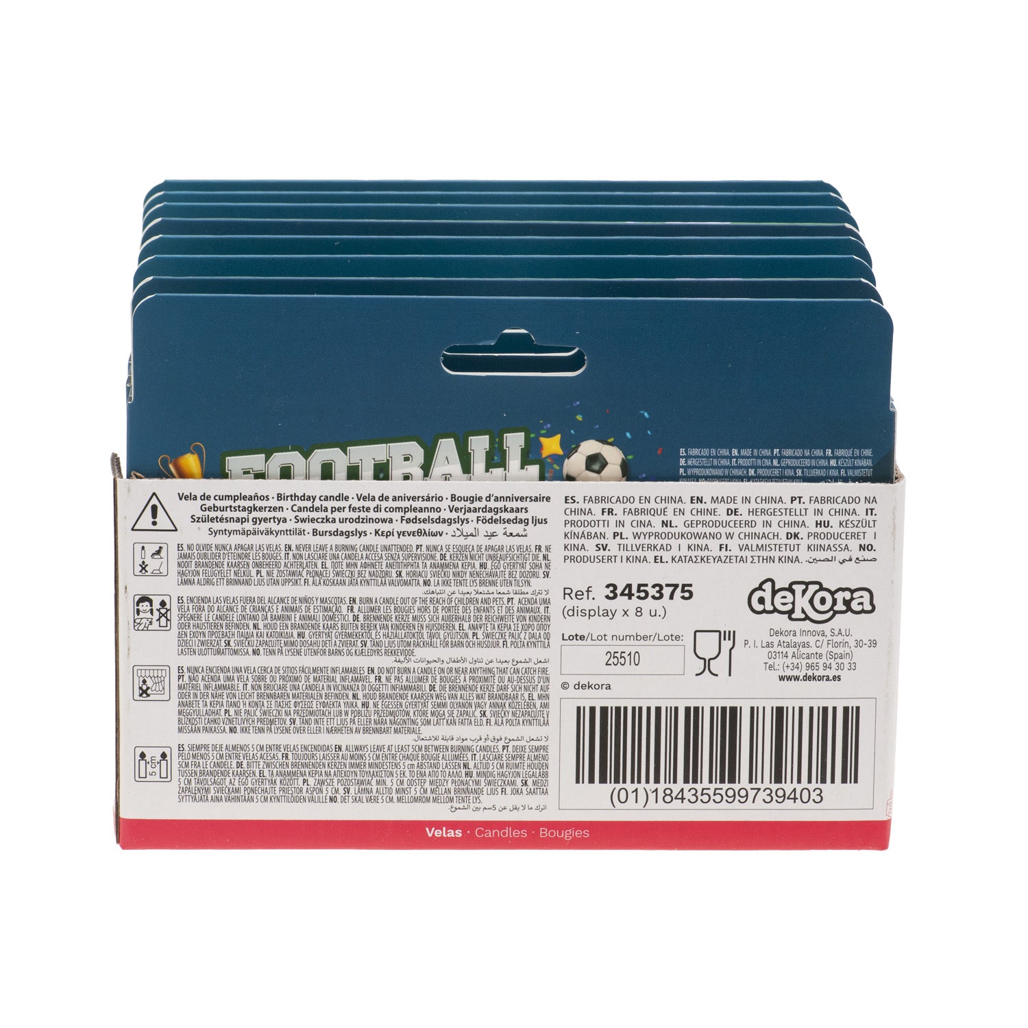 VELAS DE CUMPLEAÑOS FÚTBOL 4 MODELOS 8CM