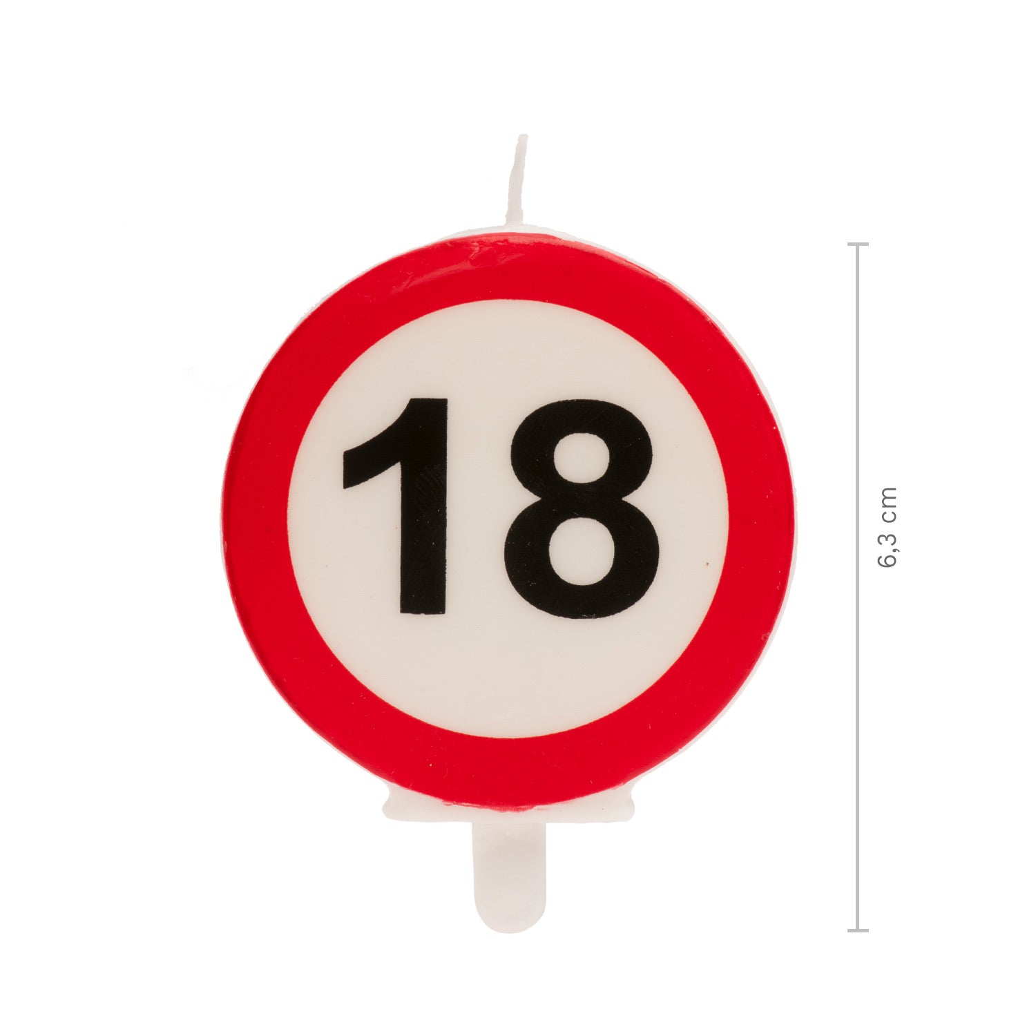 VELA 18 CUMPLEAÑOS SEÑAL PROHIBIDO 6,3CM