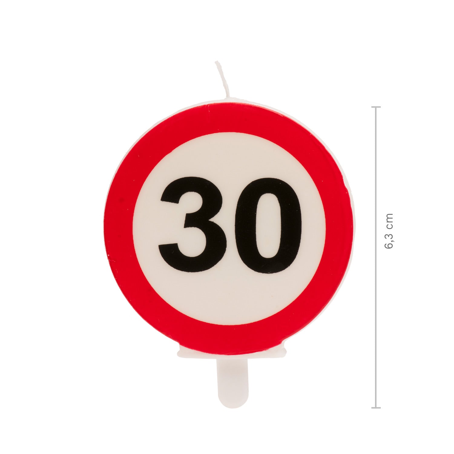 VELA 30 CUMPLEAÑOS SEÑAL PROHIBIDO 6,3CM
