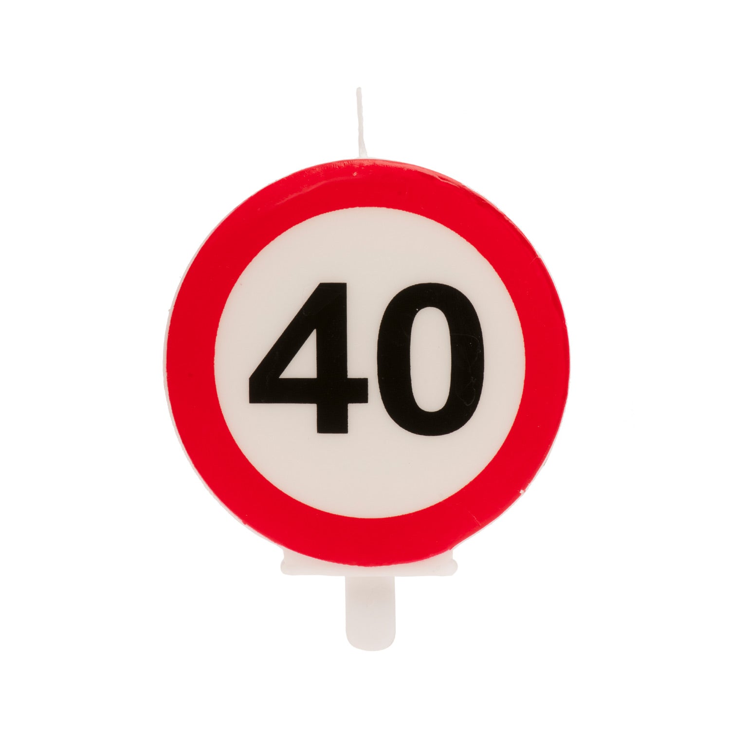 VELA 40 CUMPLEAÑOS SEÑAL PROHIBIDO 6,3CM