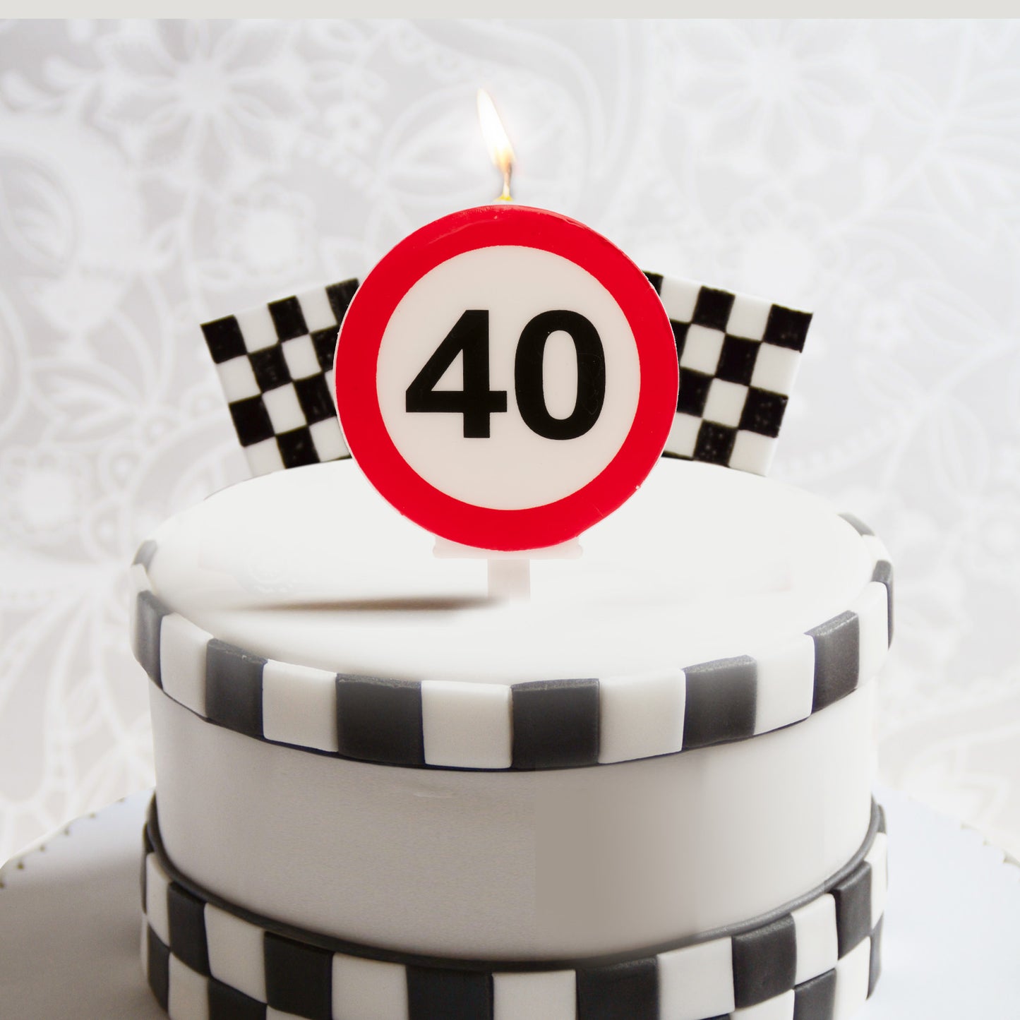 CANDELA 40 COMPLEANNO SEGNALE VIETATO 6,3CM