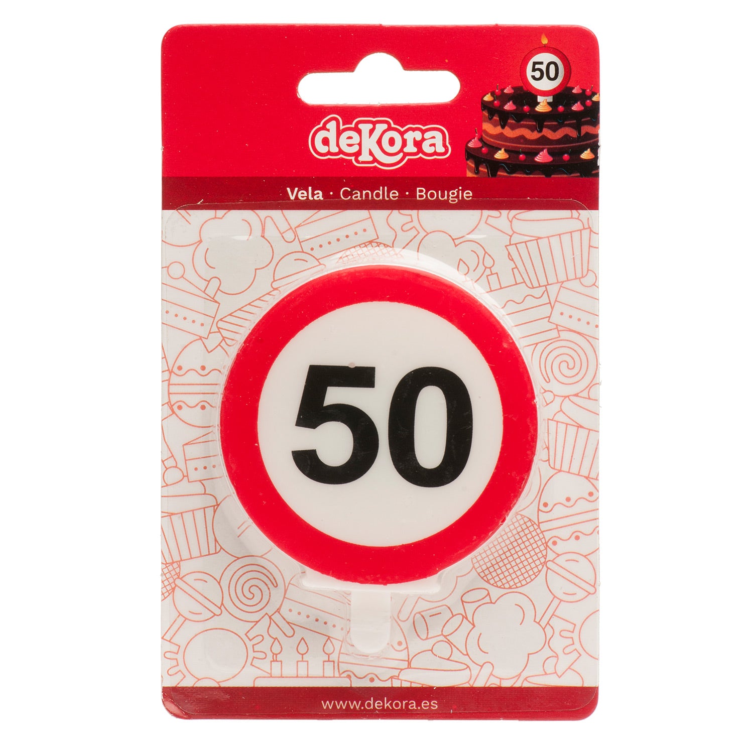 VELA 50 CUMPLEAÑOS SEÑAL PROHIBIDO 6,3CM