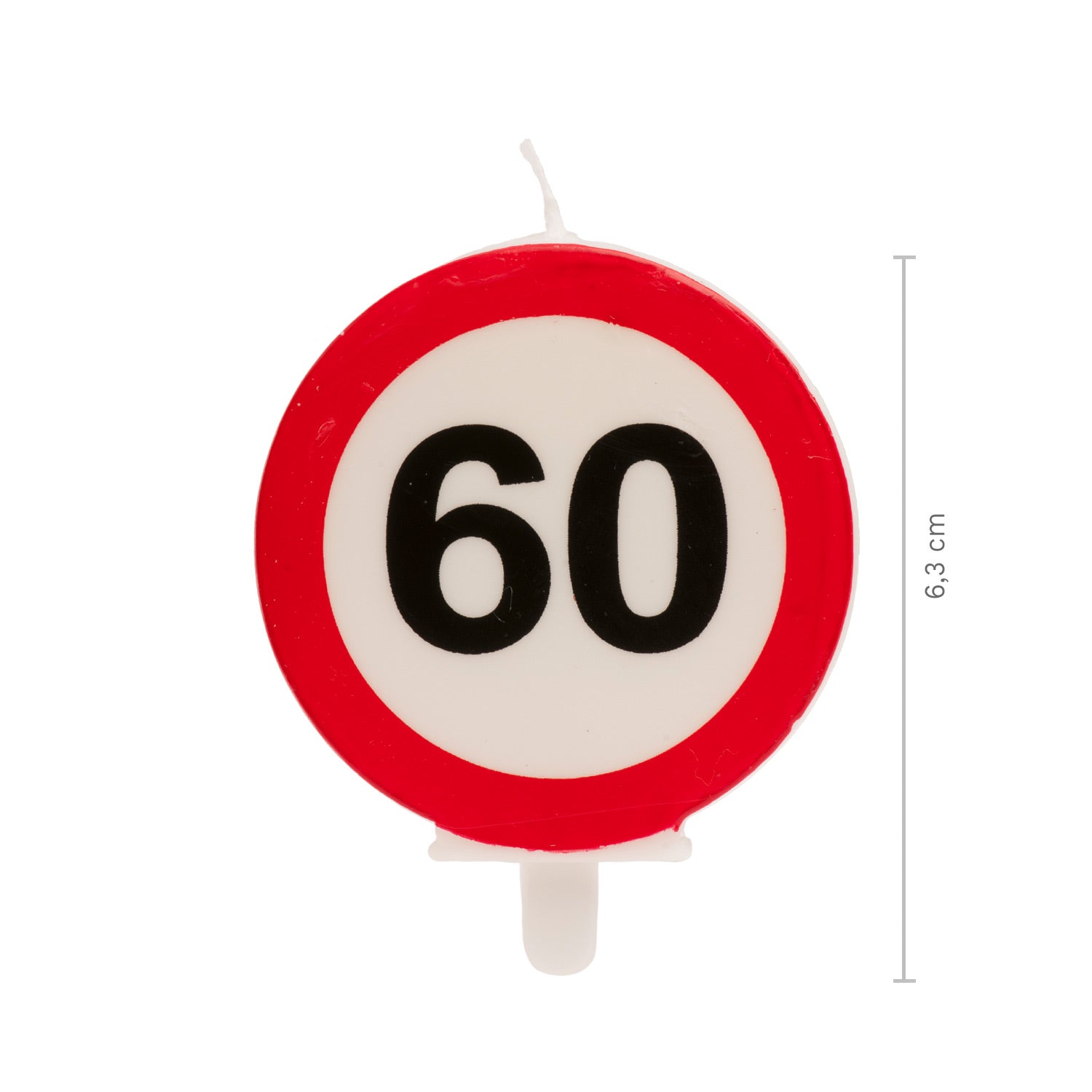 VELA 60 CUMPLEAÑOS SEÑAL PROHIBIDO 6,3CM