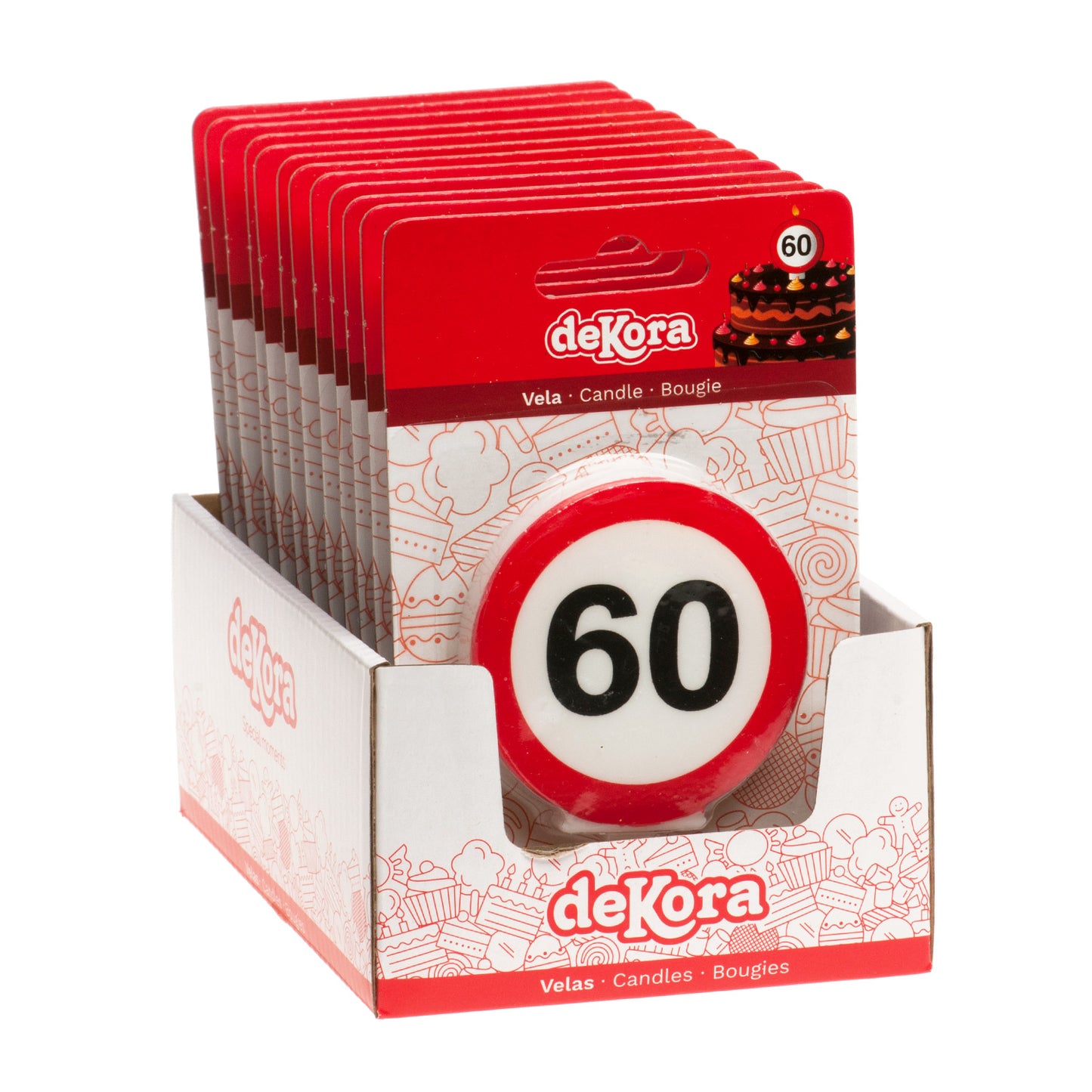 VELA 60 CUMPLEAÑOS SEÑAL PROHIBIDO 6,3CM