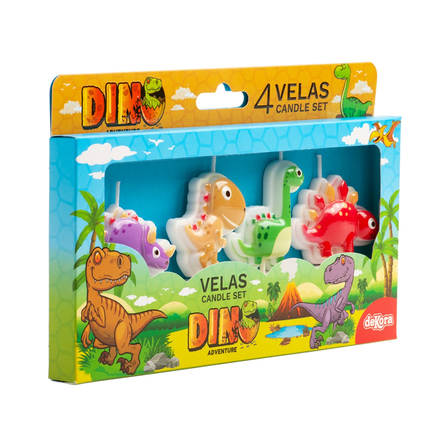 VELAS CUMPLEAÑOS DINOSAURIOS 4UD