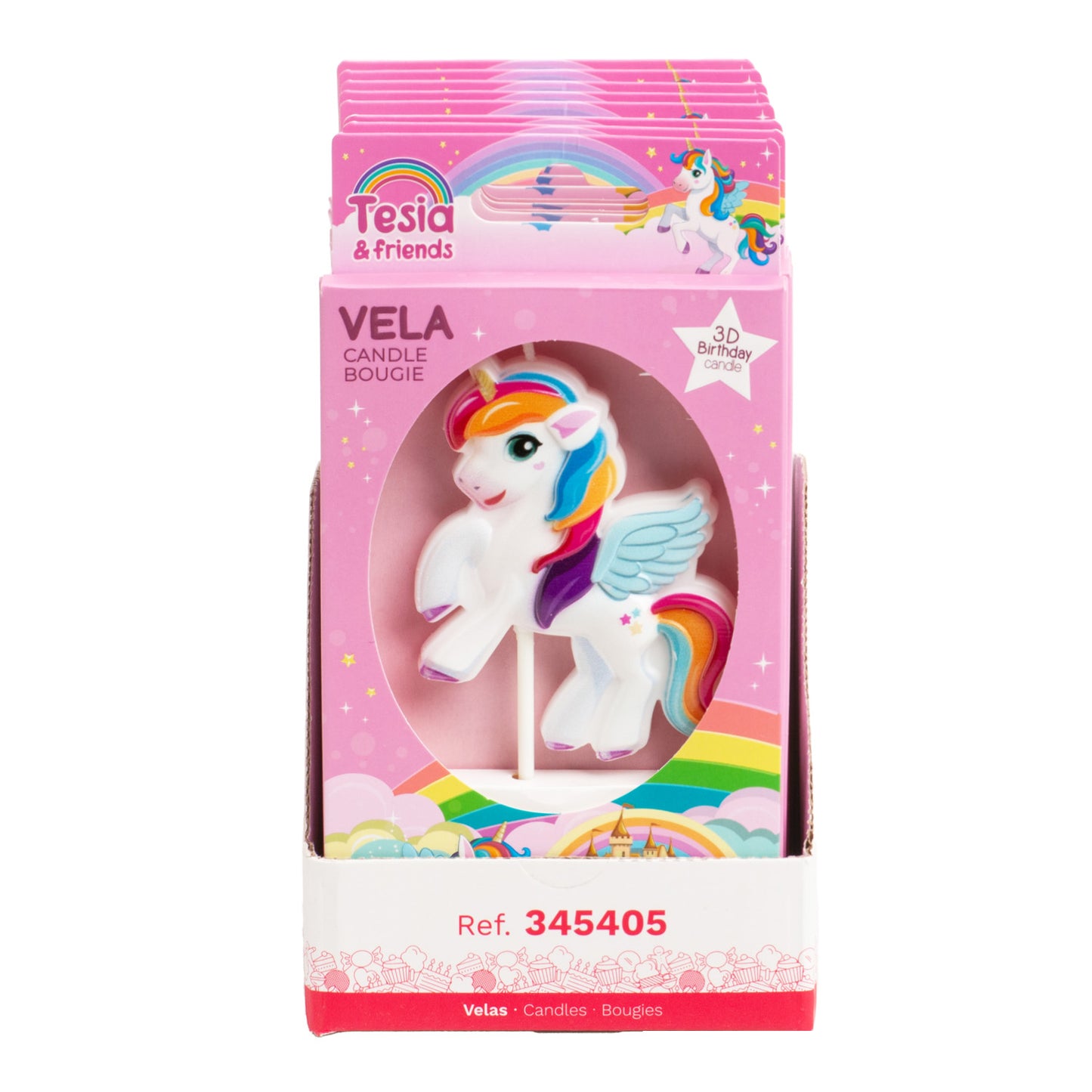 VELA DE ANIVERSÁRIO DE UNICÓRNIO 8X6.2CM