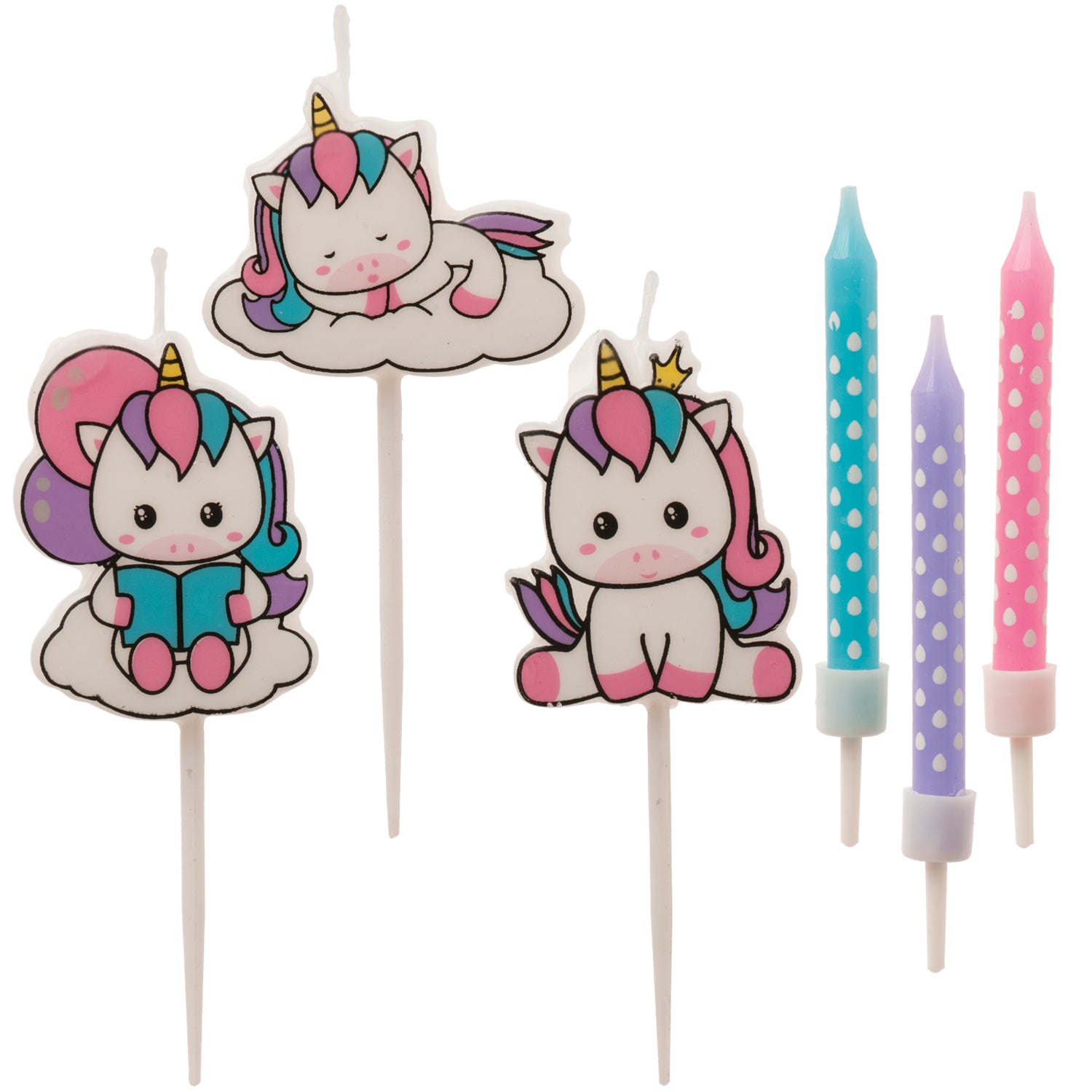 MIX CANDELE COMPLEANNO UNICORNO