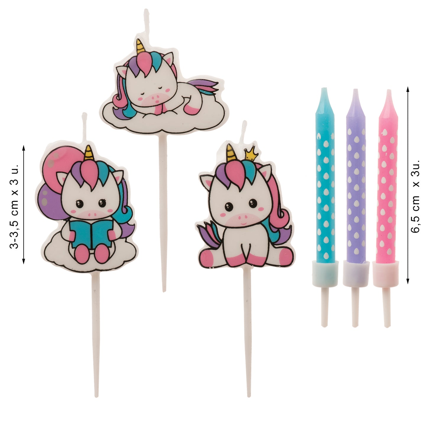 UNICORN MIX BIRTHDAY CANDLES