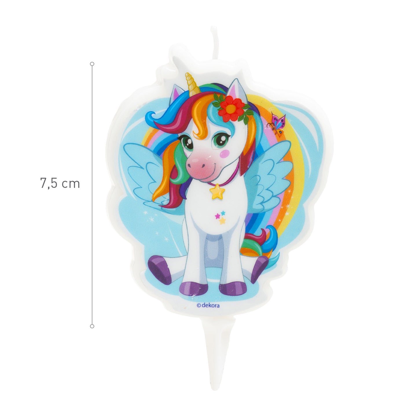 UNICORN TESIA 2D BIRTHDAY CANDLE 7.5CM