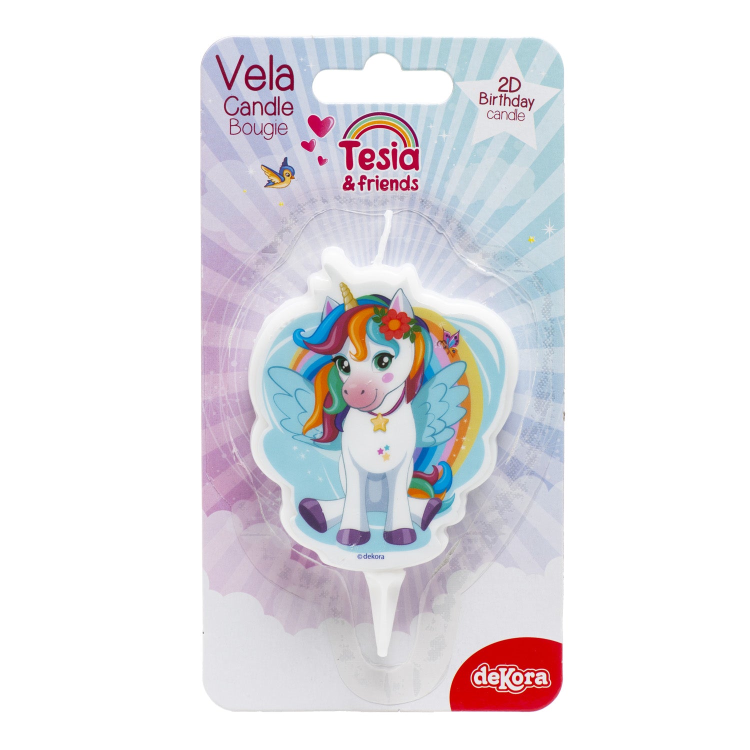 UNICORN TESIA 2D BIRTHDAY CANDLE 7.5CM