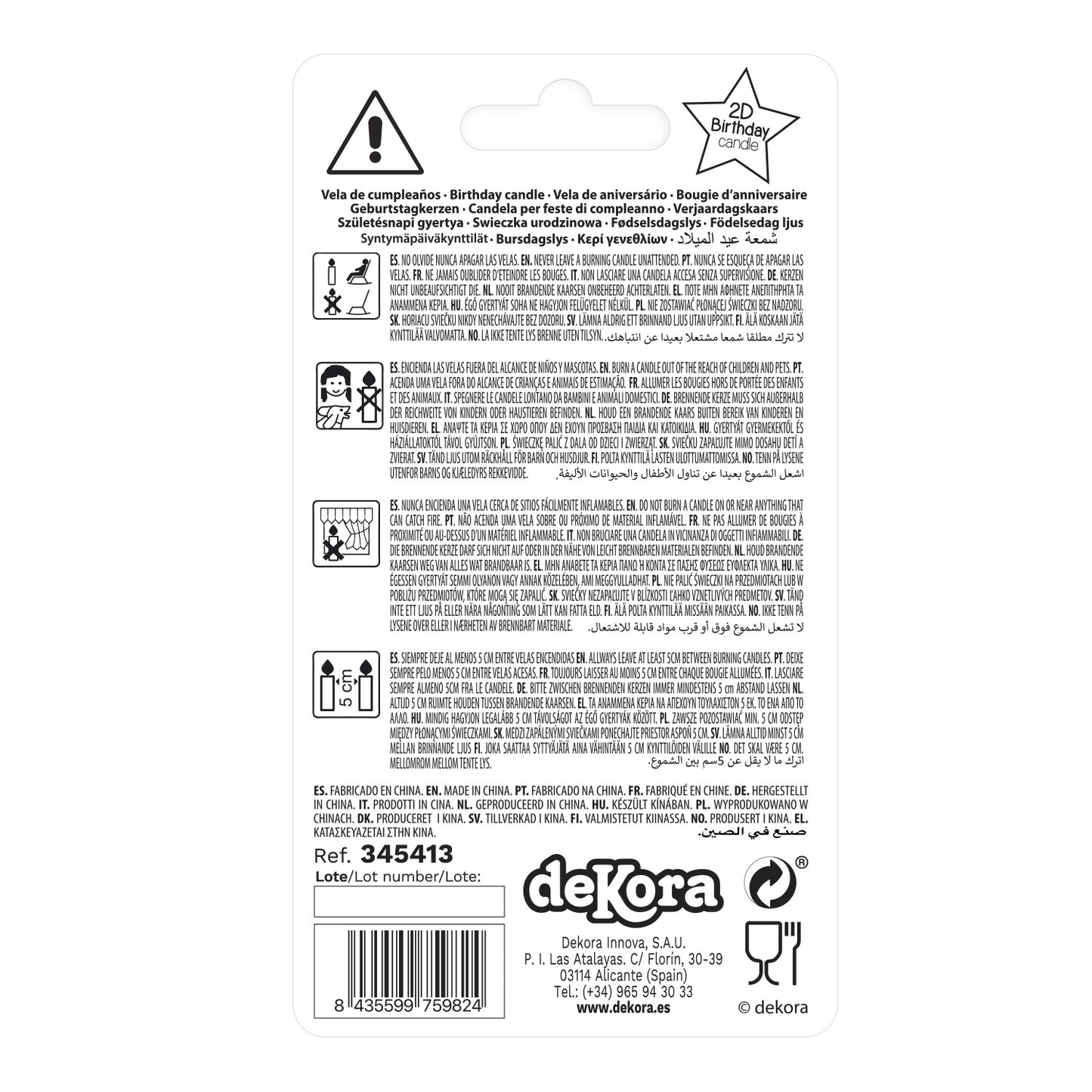 CANDELINE COMPLEANNO 2D UNICORNO TESIA 7.5CM