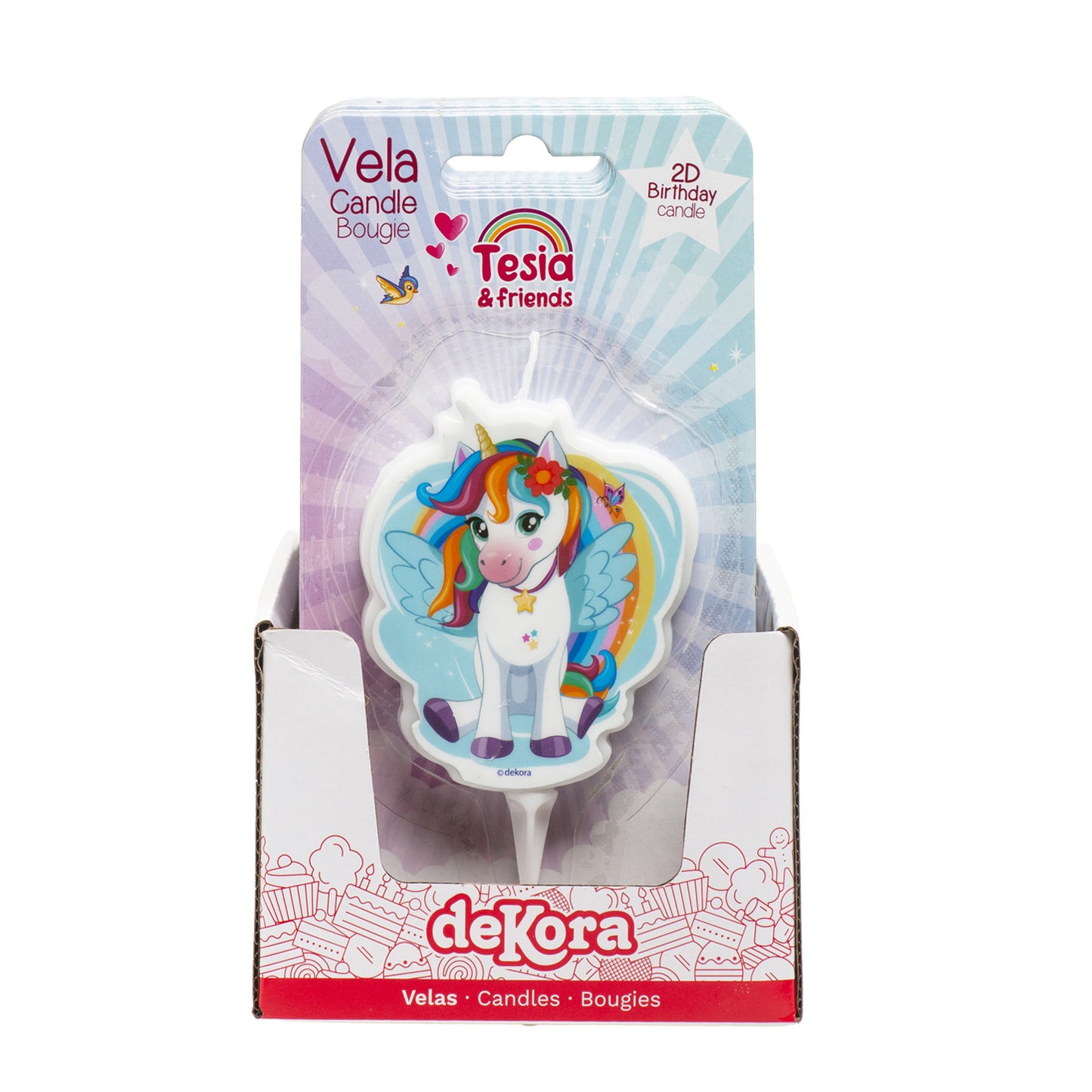 UNICORN TESIA 2D BIRTHDAY CANDLE 7.5CM
