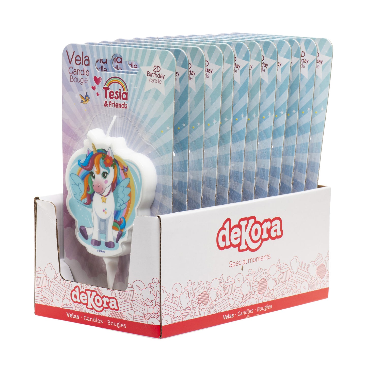 UNICORN TESIA 2D BIRTHDAY CANDLE 7.5CM