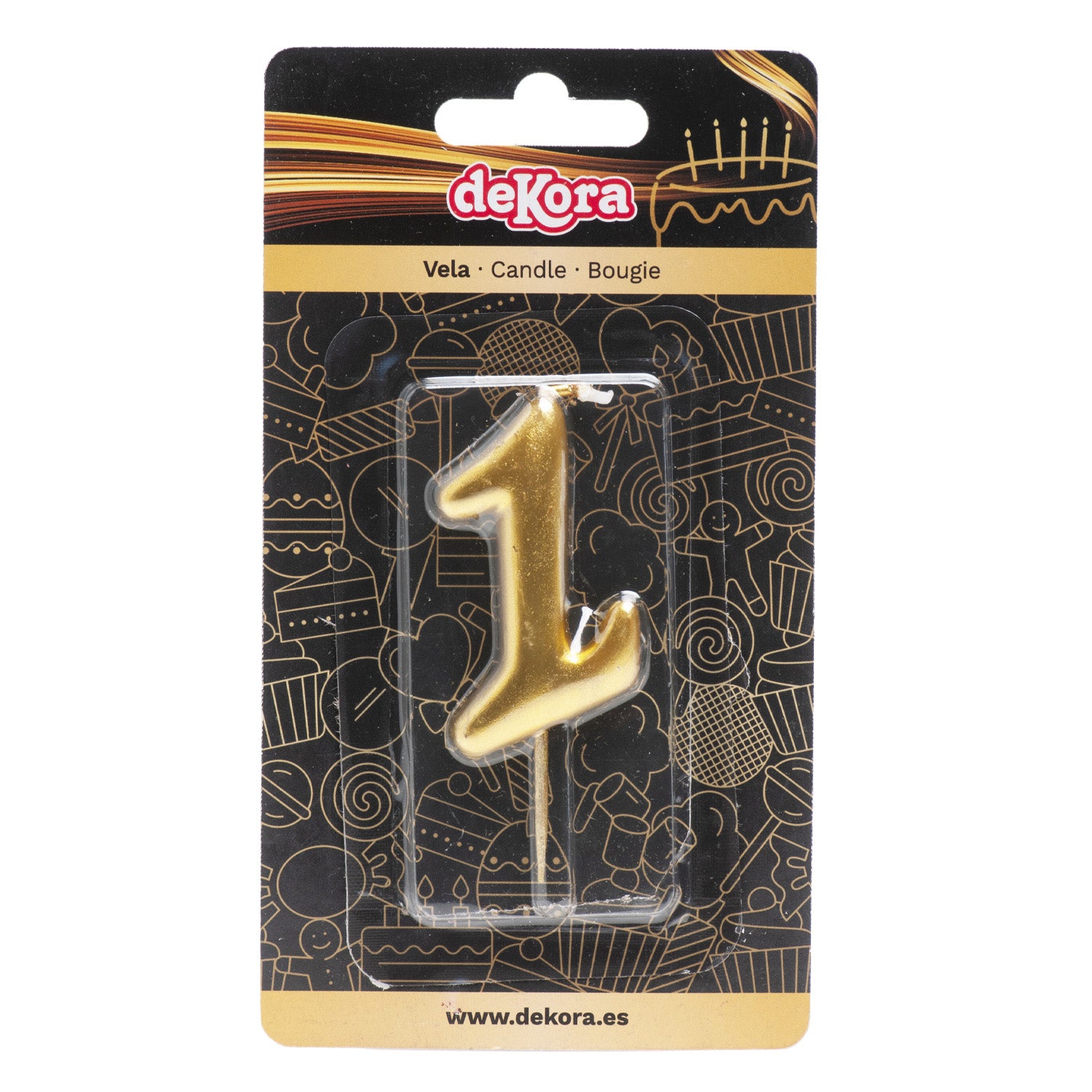 VELAS CUMPLEAÑOS COMIC ORO 5CM | Nº1