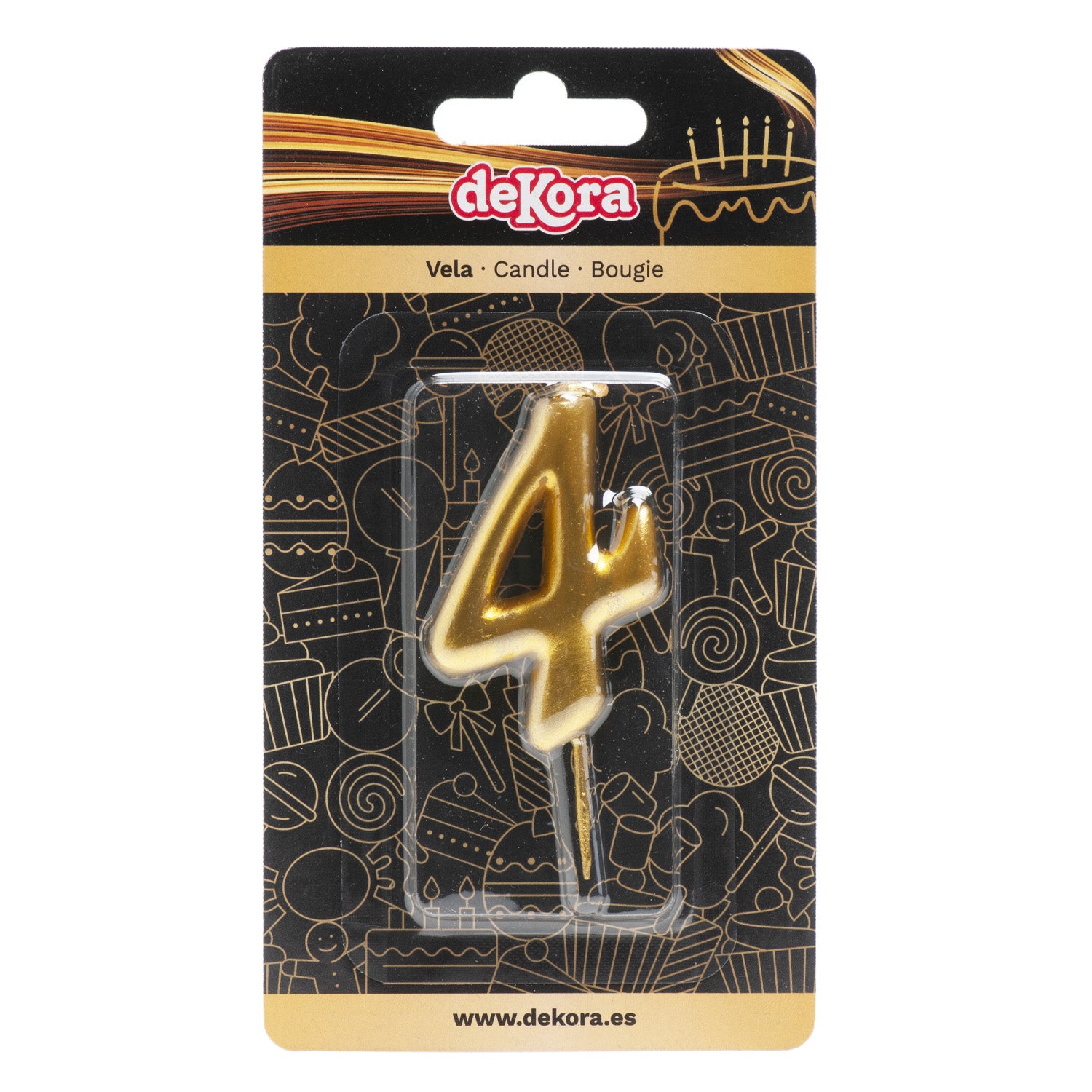 GOLD COMIC BIRTHDAY CANDLES 5CM | Nº4