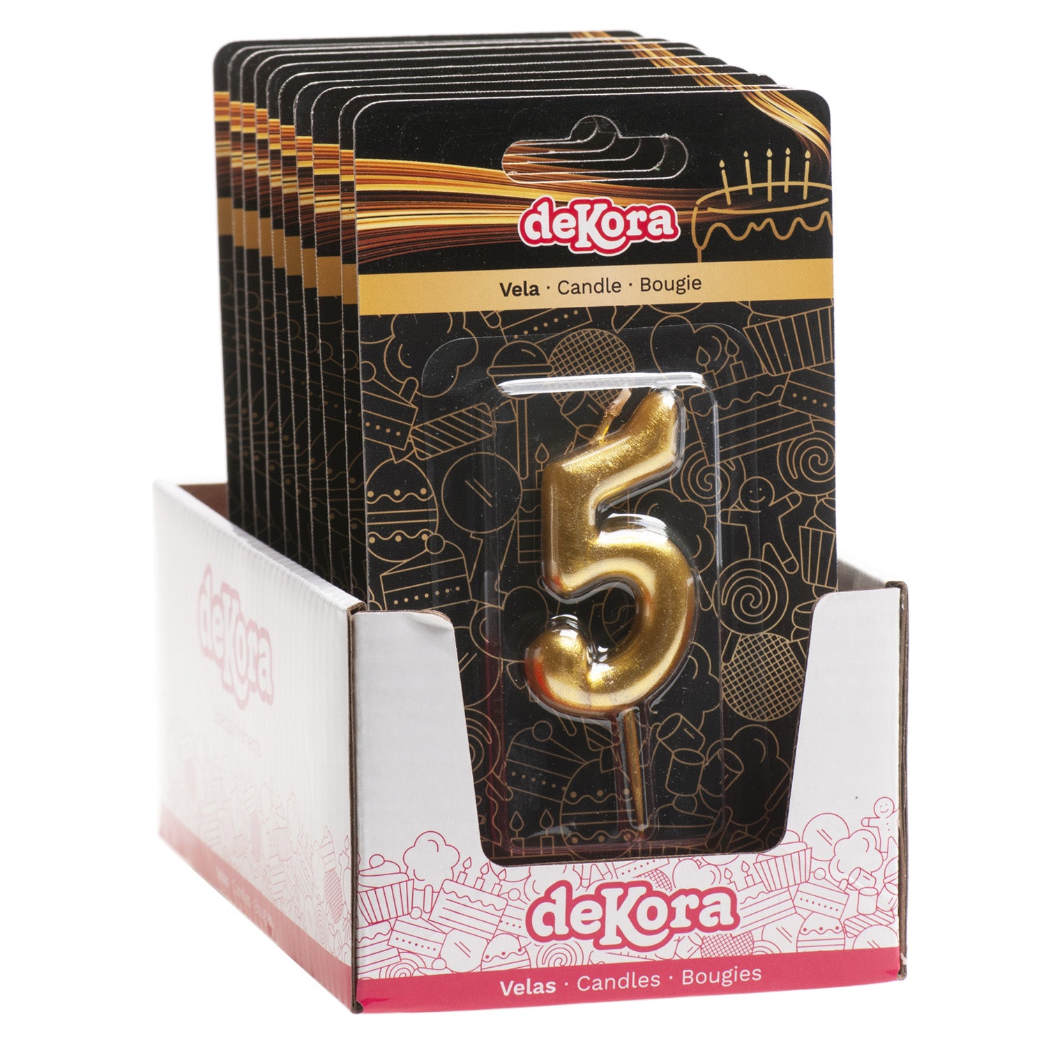 VELAS CUMPLEAÑOS COMIC ORO 5CM | Nº5