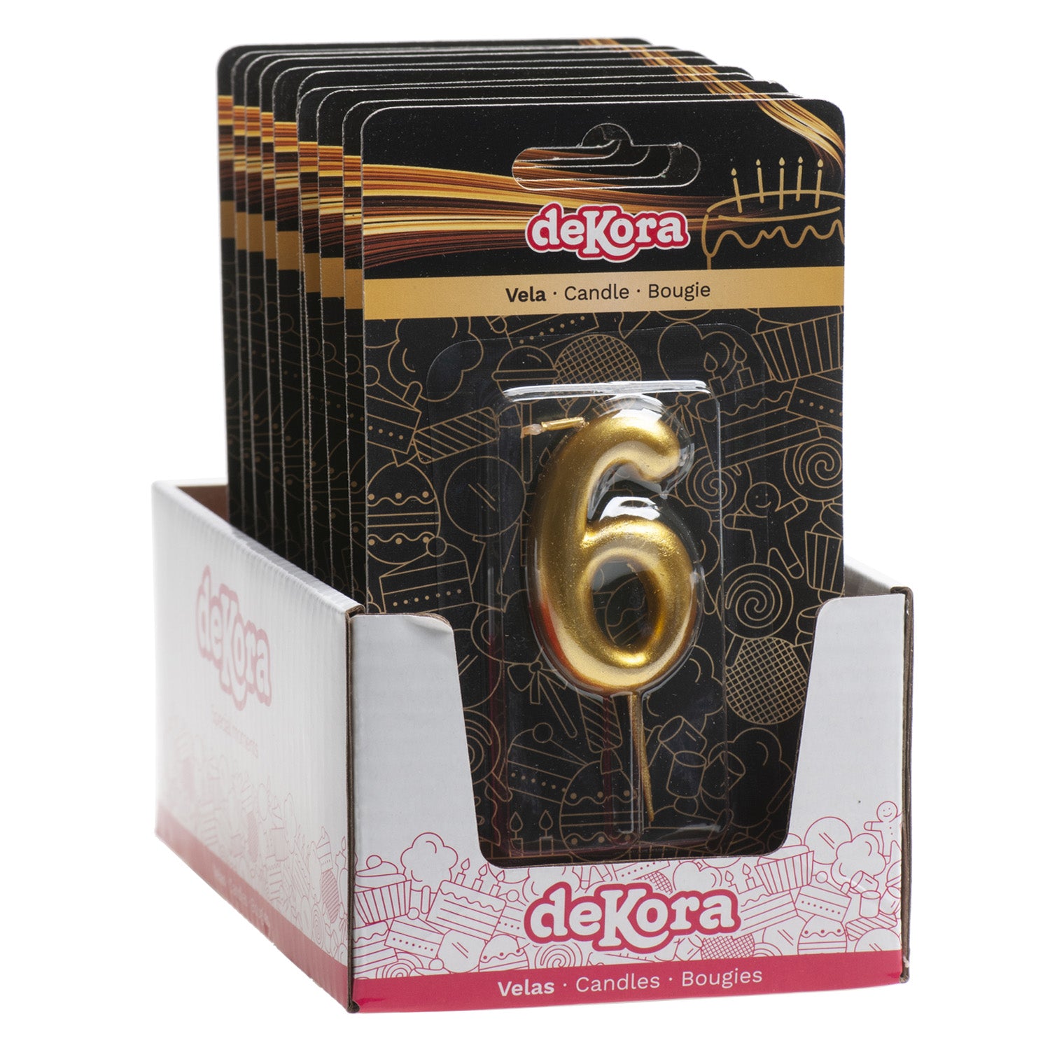 VELAS CUMPLEAÑOS COMIC ORO 5CM | Nº6