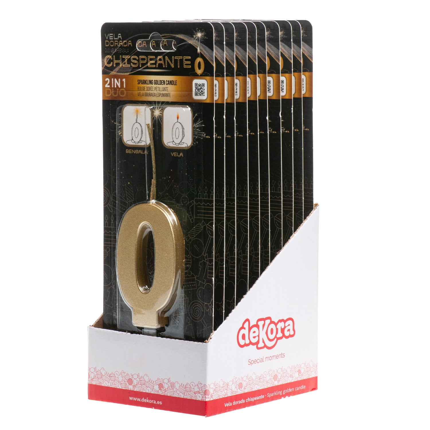 CANDELE DI COMPLEANNO IN ORO SCINTILLANTE Nº0