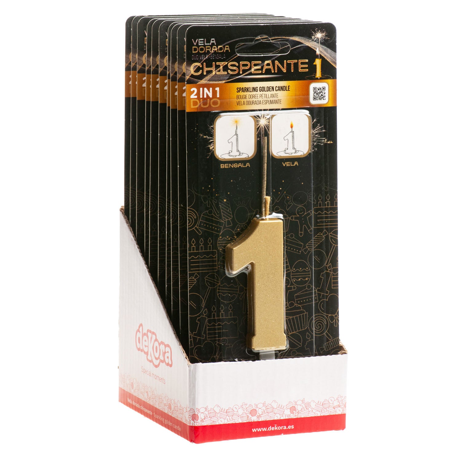 CANDELE DI COMPLEANNO IN ORO SCINTILLANTE Nº1