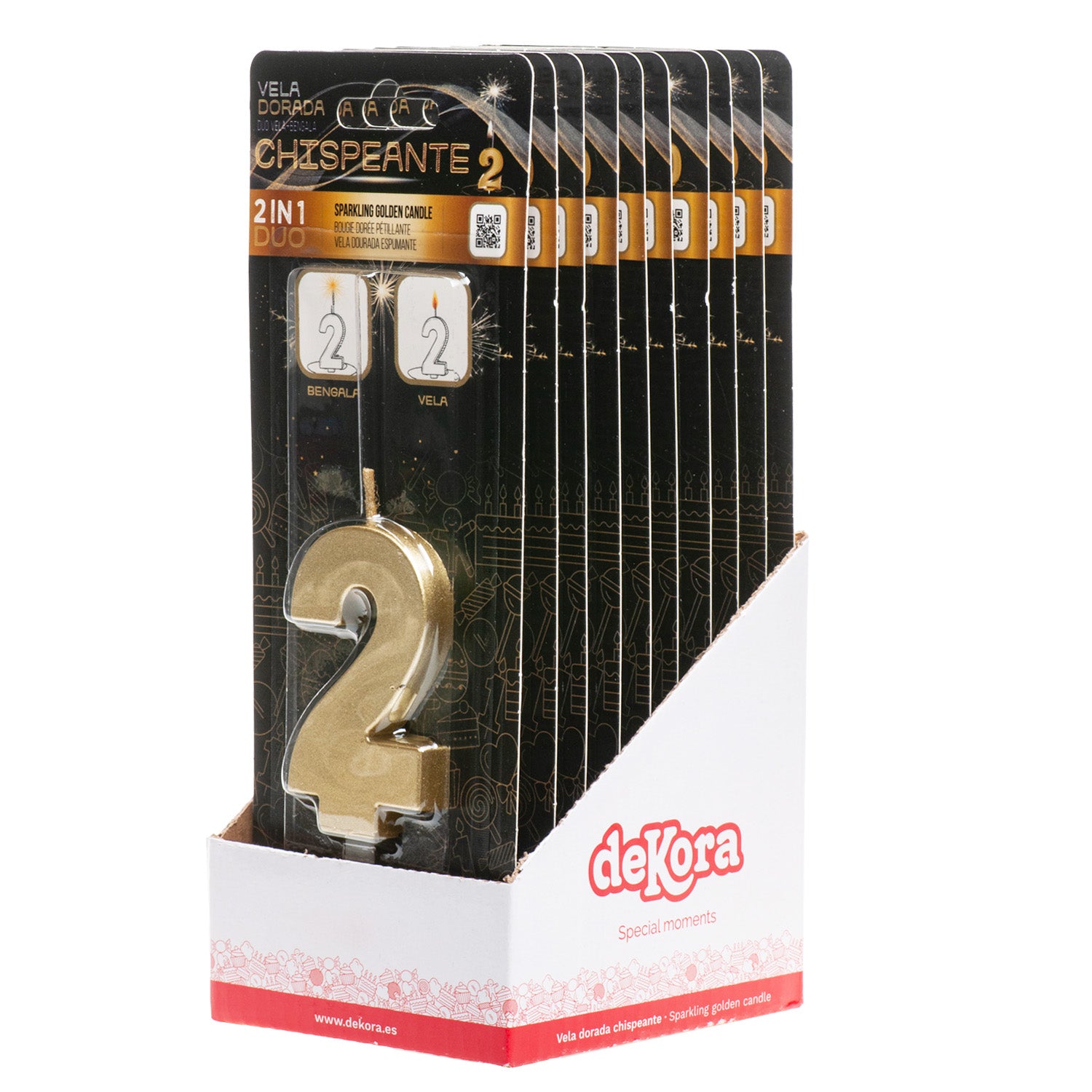 CANDELE DI COMPLEANNO IN ORO SCINTILLANTE Nº2