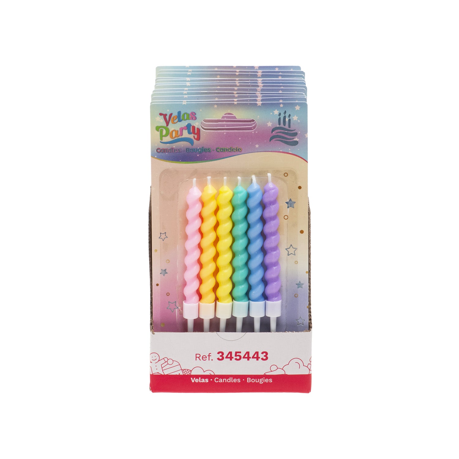 TWISTED BIRTHDAY CANDLE COULEURS 10CM