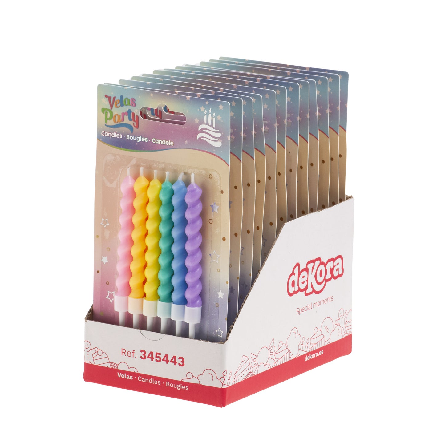 VELA DE CUMPLEAÑOS TWISTED COLORES 10CM