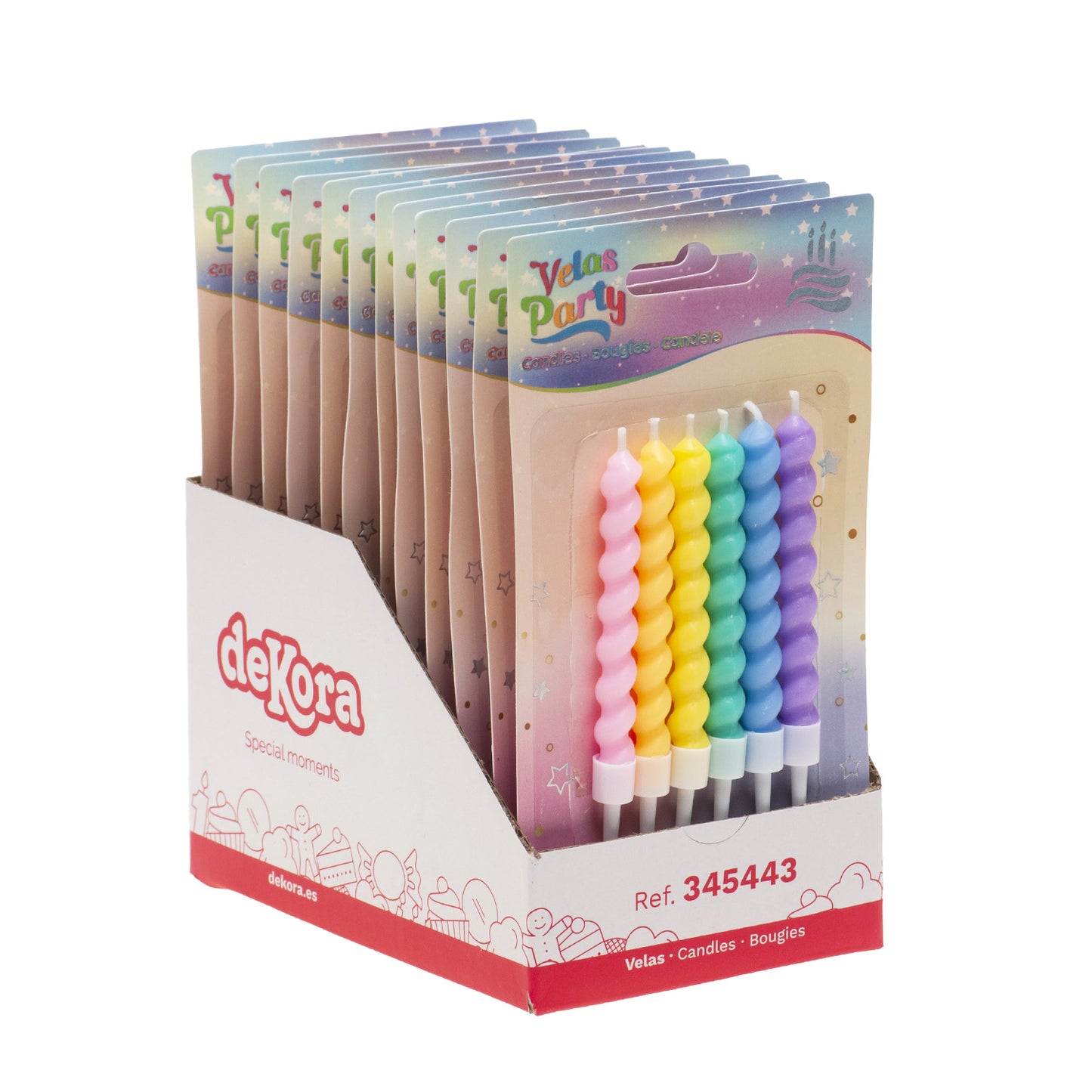 VELA DE CUMPLEAÑOS TWISTED COLORES 10CM