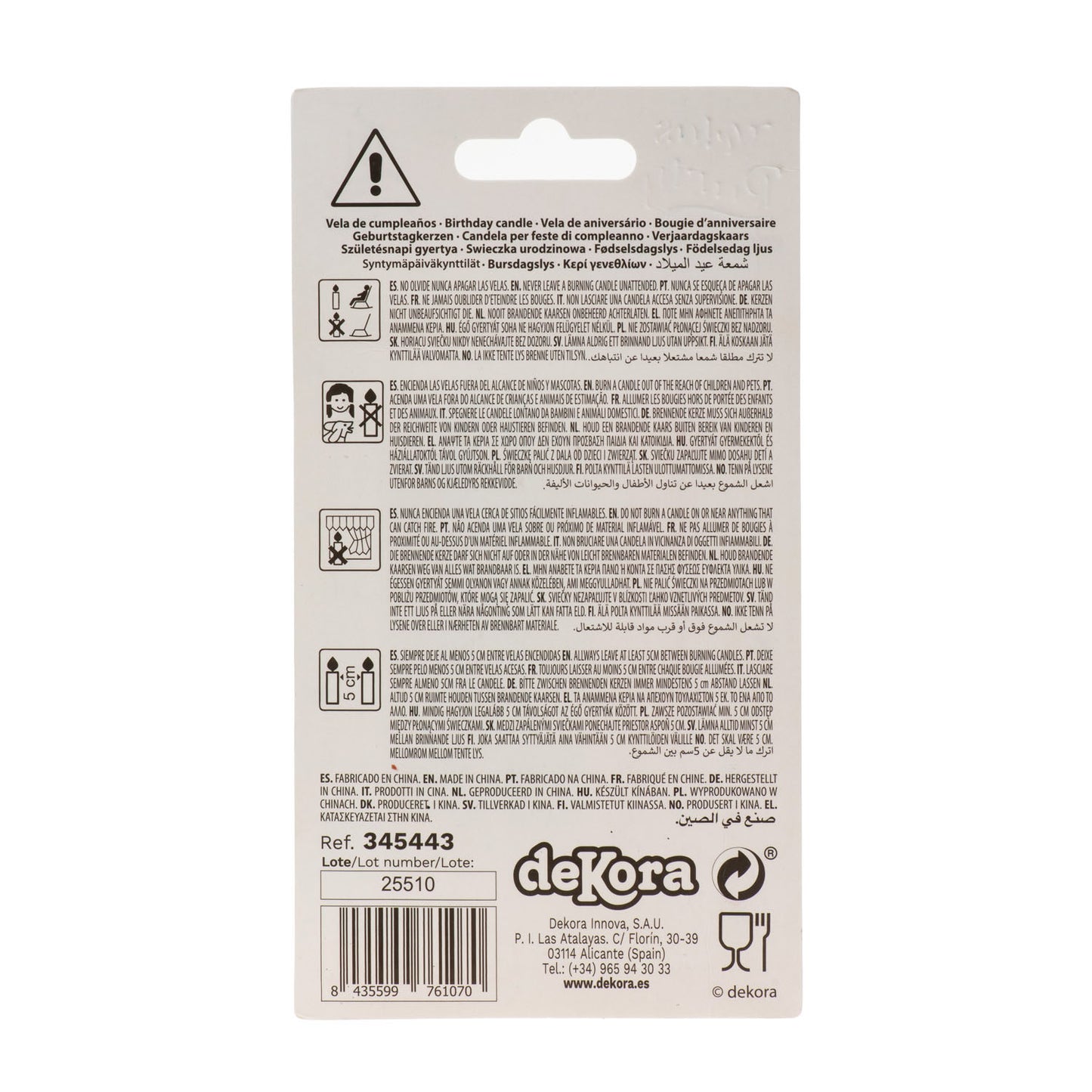 VELA DE CUMPLEAÑOS TWISTED COLORES 10CM