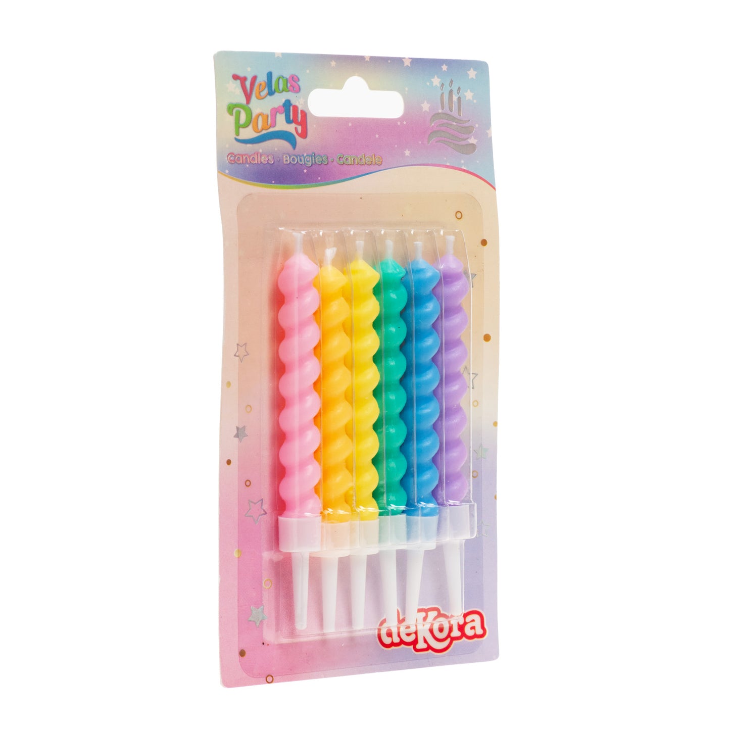 VELA DE CUMPLEAÑOS TWISTED COLORES 10CM