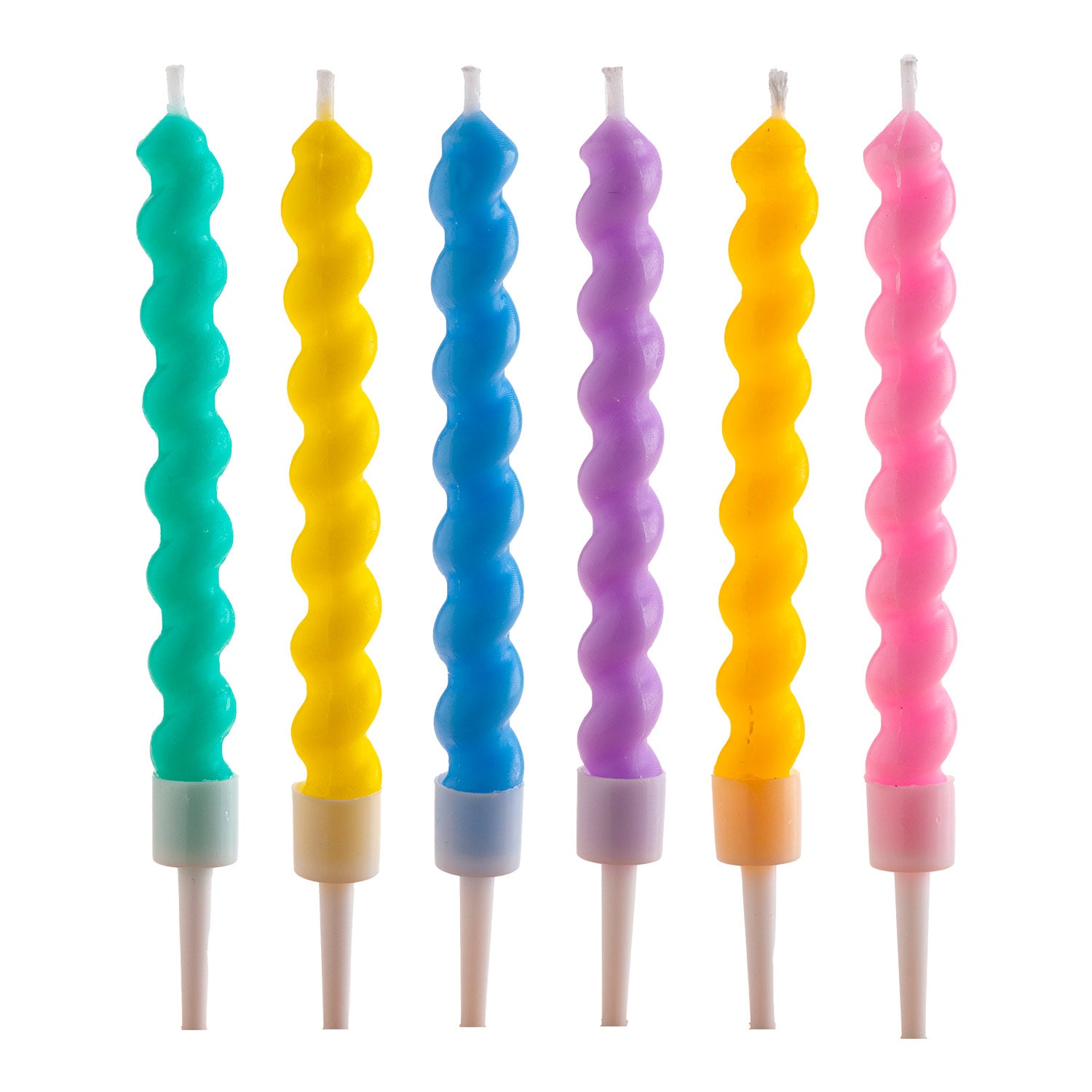 TWISTED BIRTHDAY CANDLE COULEURS 10CM